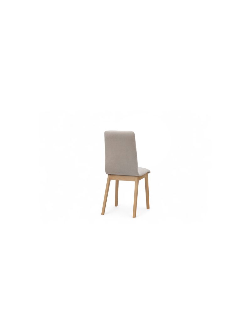 Scaun tapițat Platinum 4 gri deschis material Wind 05, picioare din fag, vedere din spate