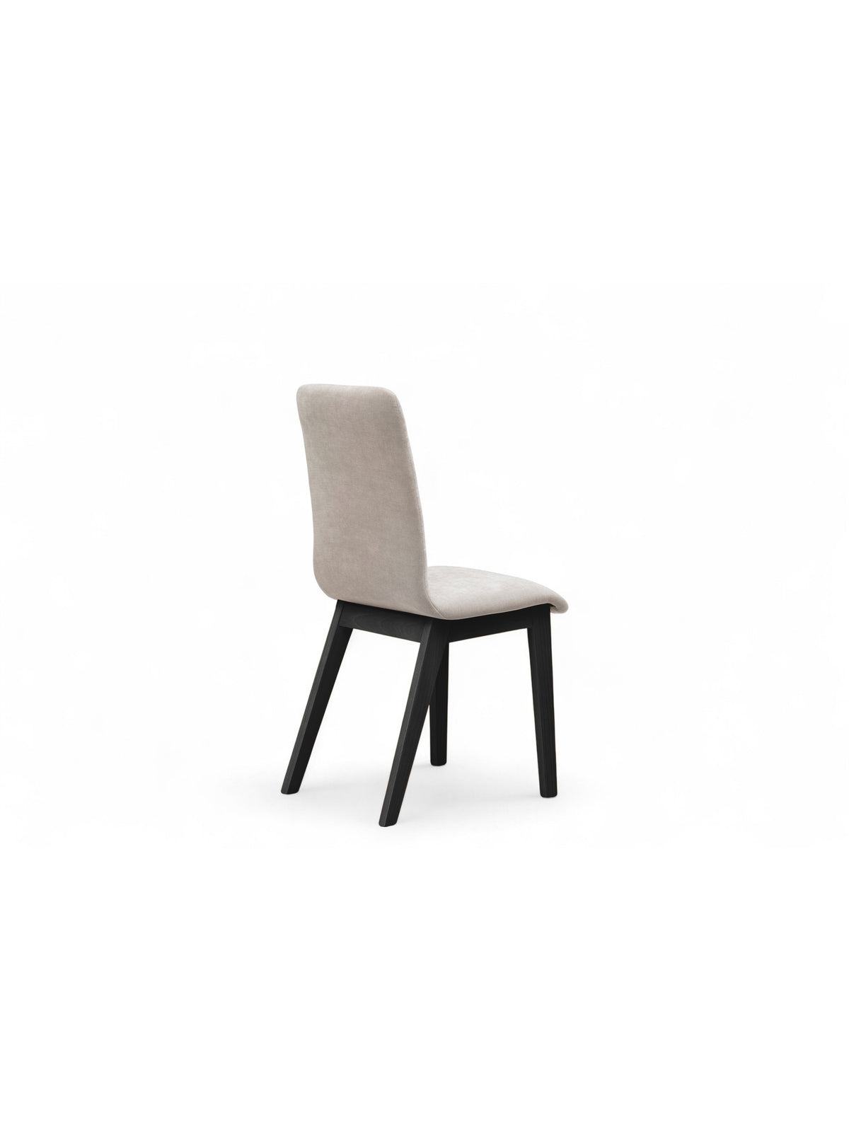 Scaun tapițat Platinum 4 gri deschis szenil Wind 05 cu picioare negre, vedere laterală