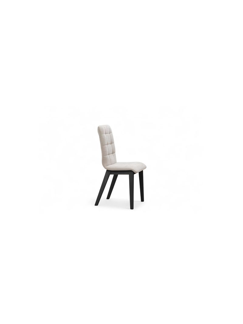 Scaun tapițat Platinum 4 gri deschis Wind 05, picioare negre, vedere laterală