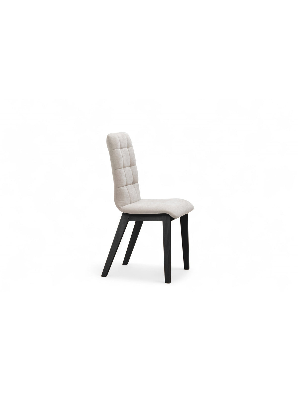 Scaun tapițat Platinum 4 gri deschis Wind 05, picioare negre, vedere laterală