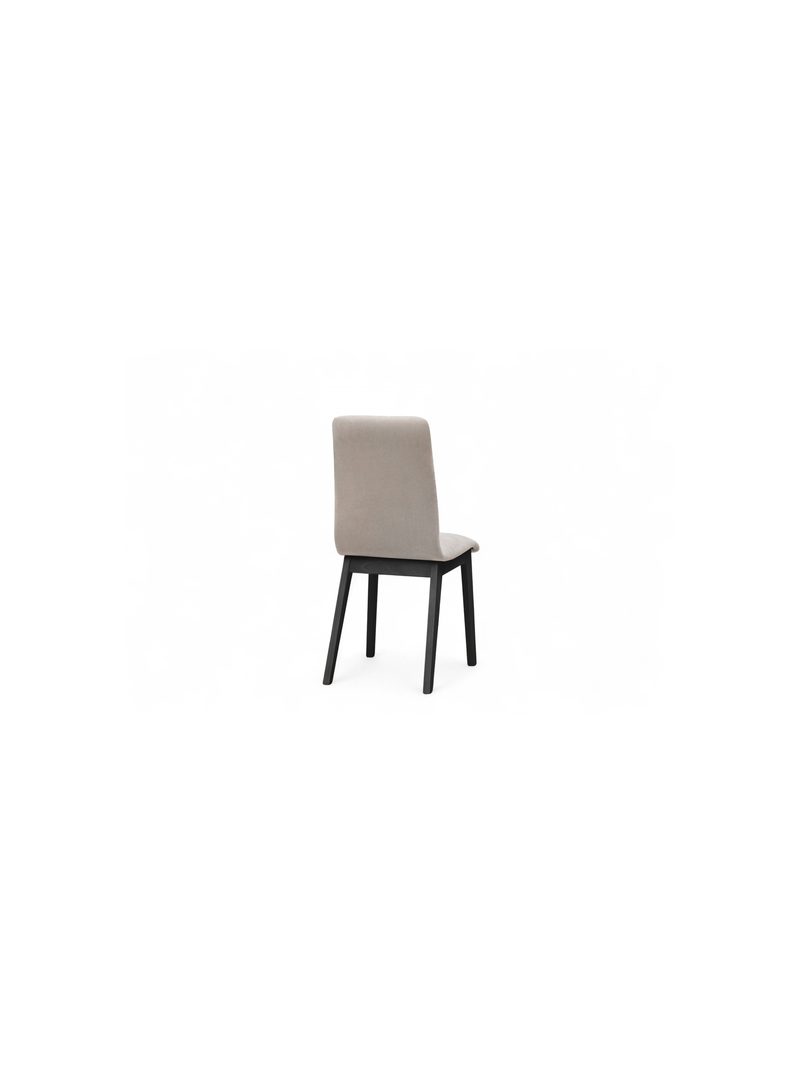 Scaun tapițat Platinum 4 gri deschis szenil Wind 05 cu picioare negre, vedere din spate