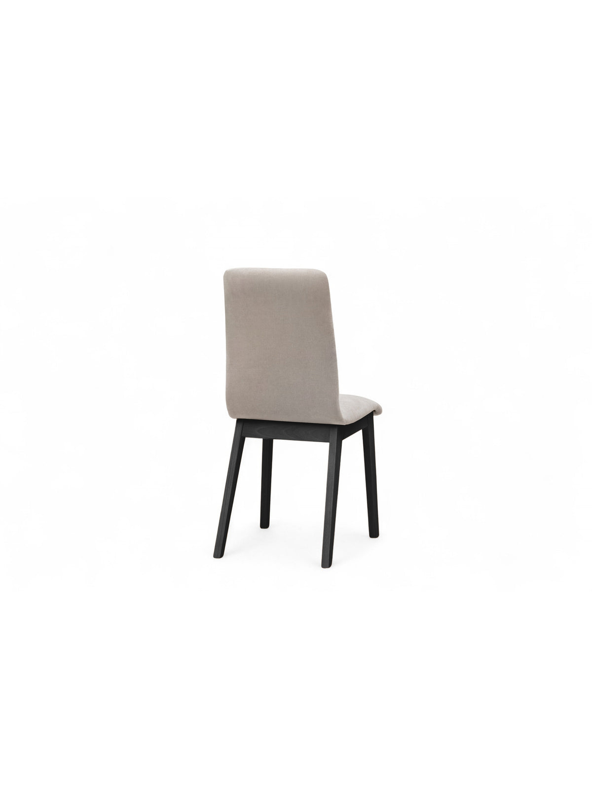 Scaun tapițat Platinum 4 gri deschis szenil Wind 05 cu picioare negre, vedere din spate