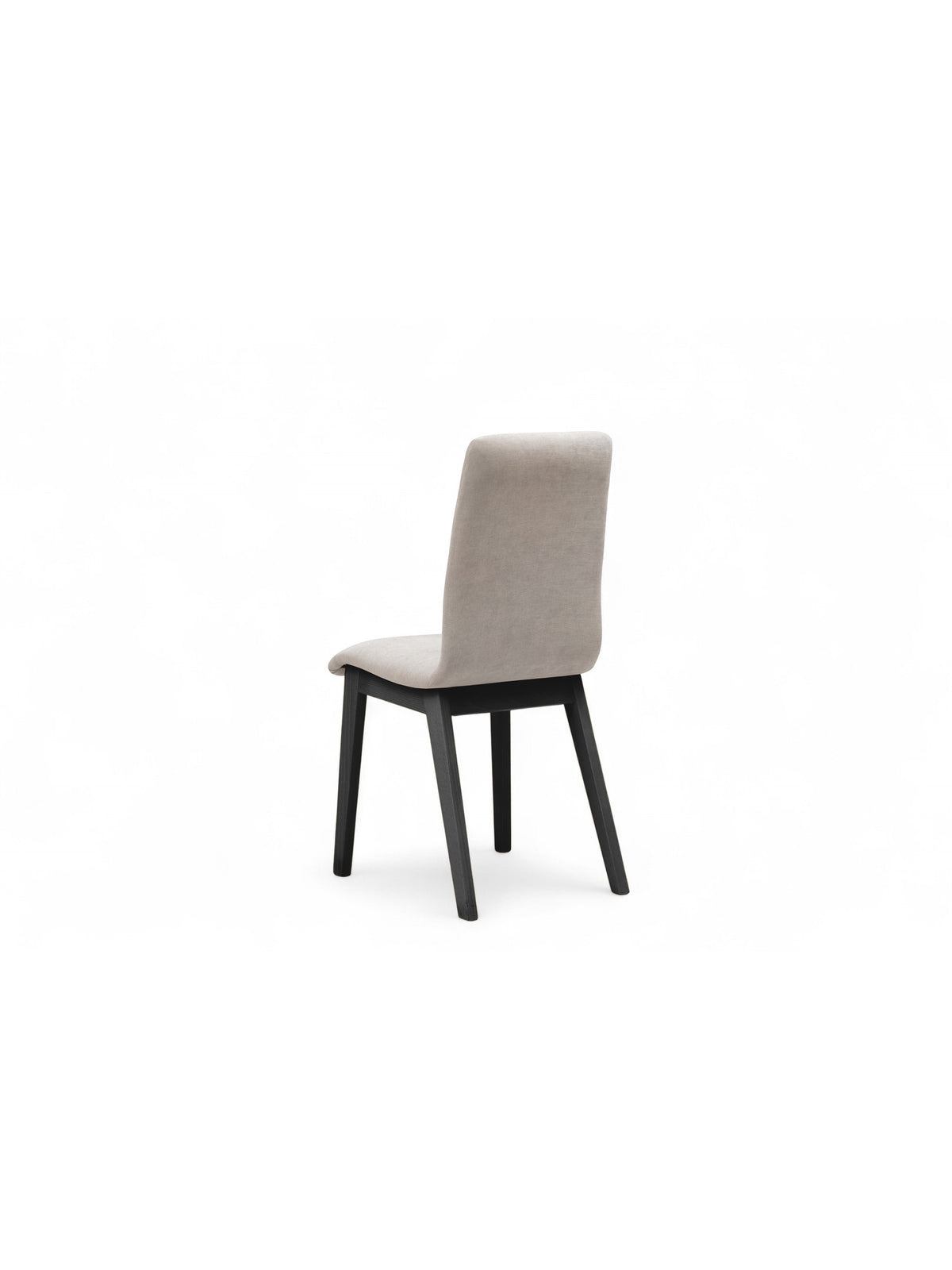 Scaun tapițat Platinum 4 gri deschis szenil Wind 05, picioare negre, vedere din spate