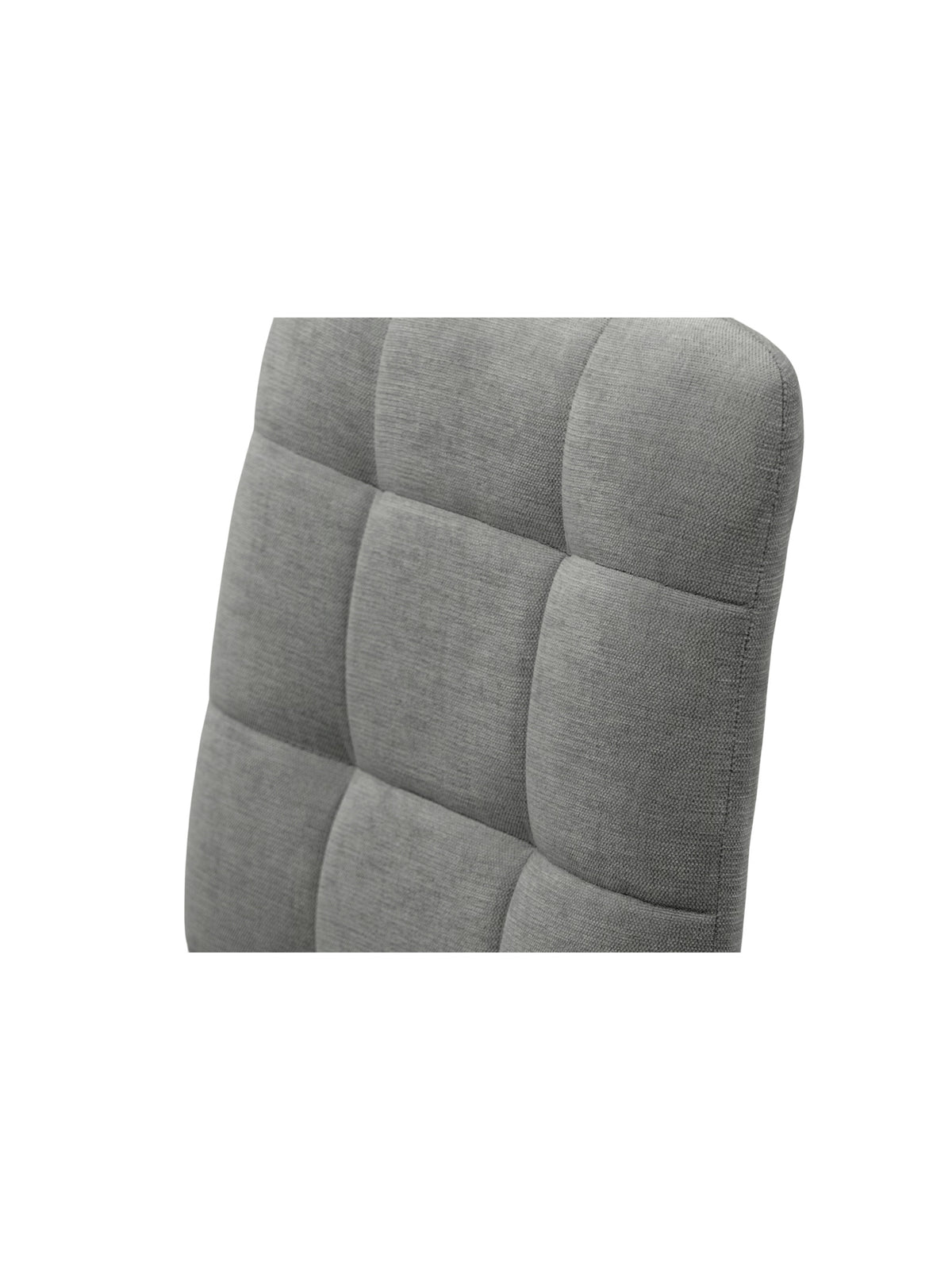 Scaun tapitat Platinum 4, material Wind 90 gri, picioare din lemn de fag, detaliu spatar