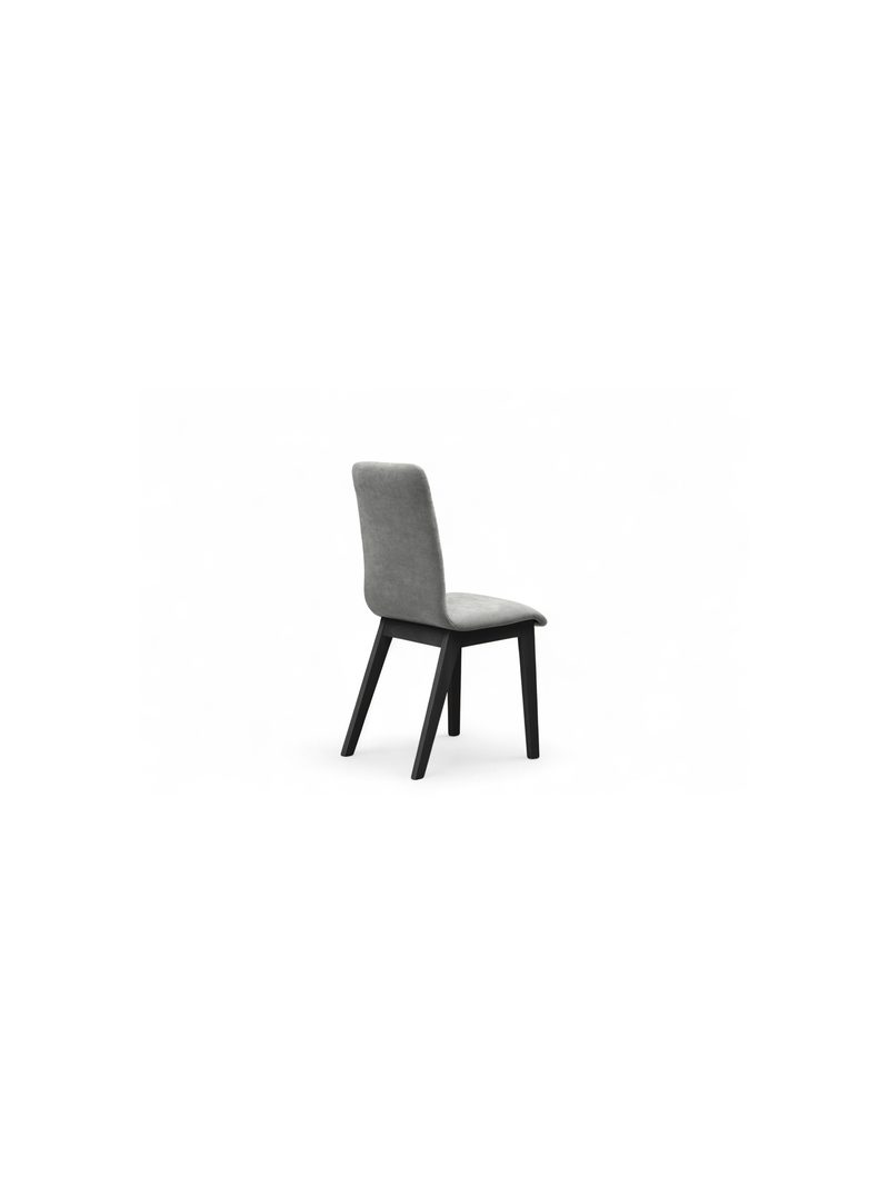 Scaun tapițat Platinum 4 cu material șenil gri Wind 90 și picioare negre, vedere laterală