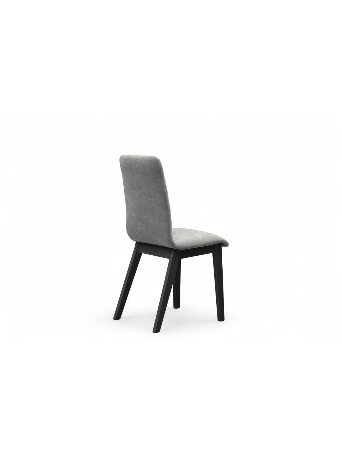 Scaun tapițat Platinum 4 cu material șenil gri Wind 90 și picioare negre, vedere laterală
