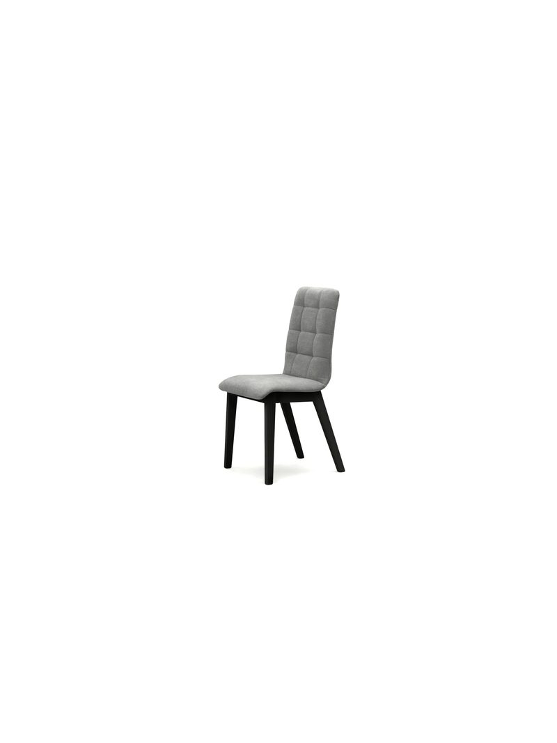 Scaun tapițat Platinum 4 cu stofă Wind 90 gri și picioare negre, vedere laterală
