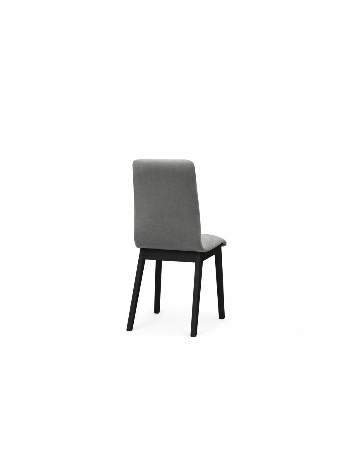 Scaun tapitat Platinum 4 cu material Wind 90 gri și picioare negre, vedere din spate