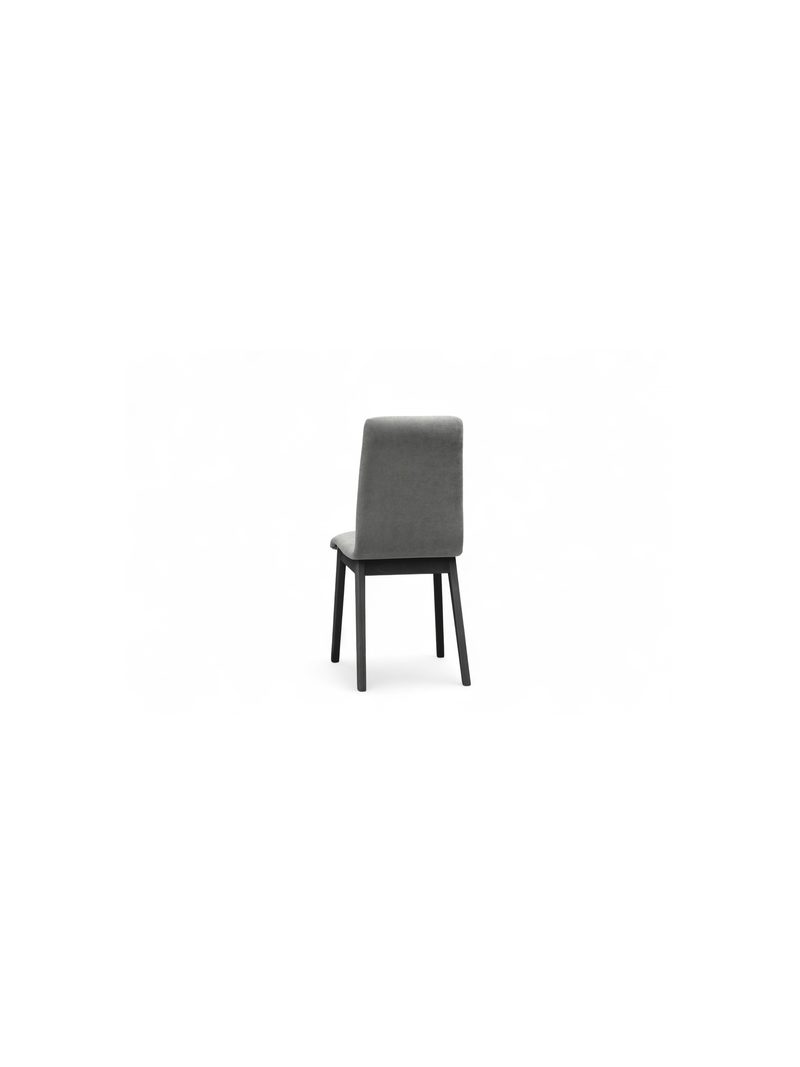 Scaun tapițat Platinum 4 material chenil gri Wind 90 picioare negre vedere din spate