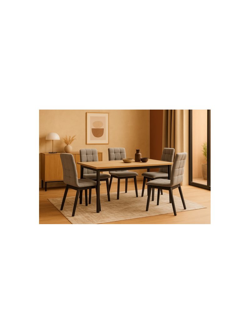 Scaun tapițat Platinum 4 gri șenil Wind 90 cu picioare negre, vedere laterală