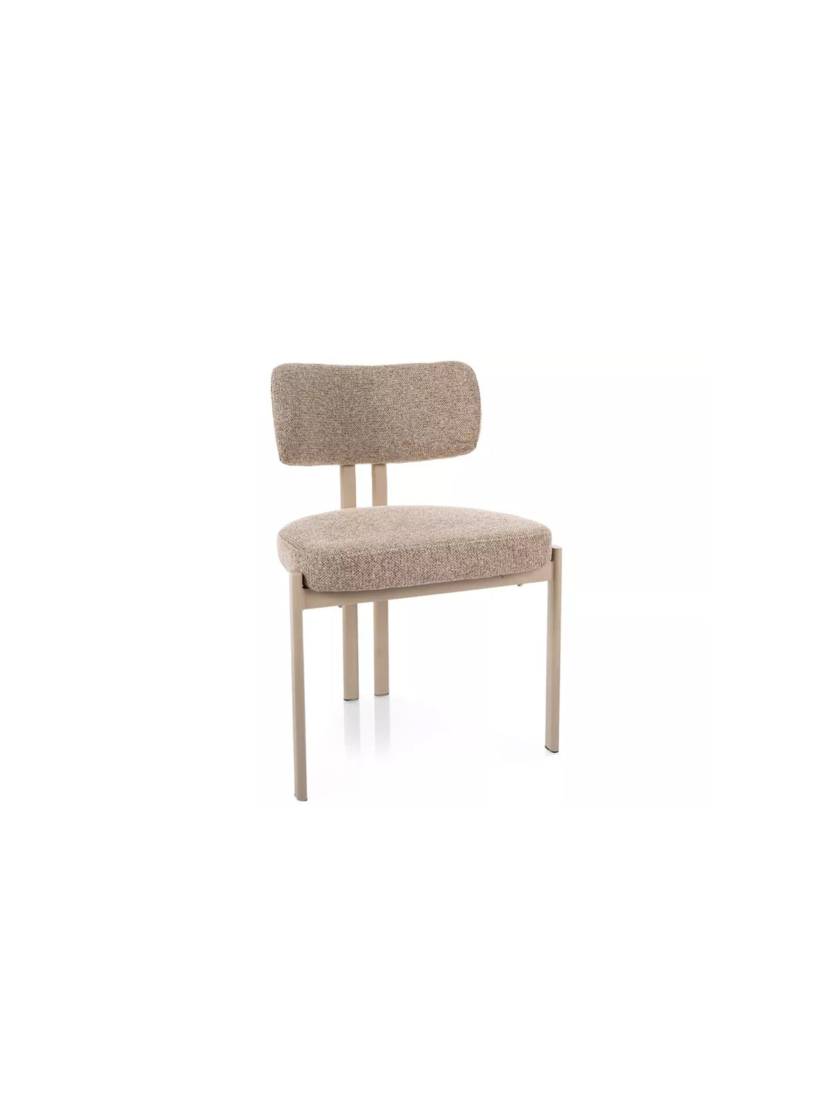 Scaun tapițat Seluvo bej cu picioare metalice cashmere, vedere frontală