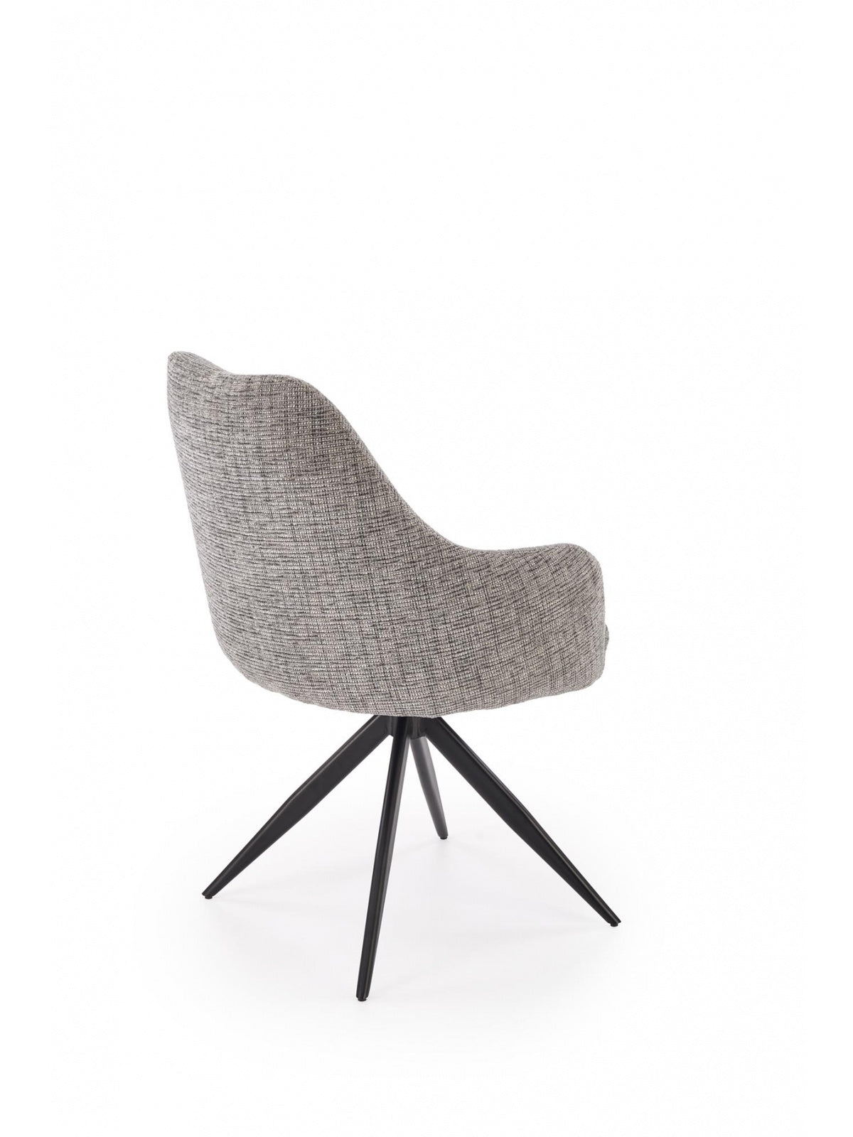 Scaun tapitat Volaro rotativ gri deschis cu picioare metalice negre