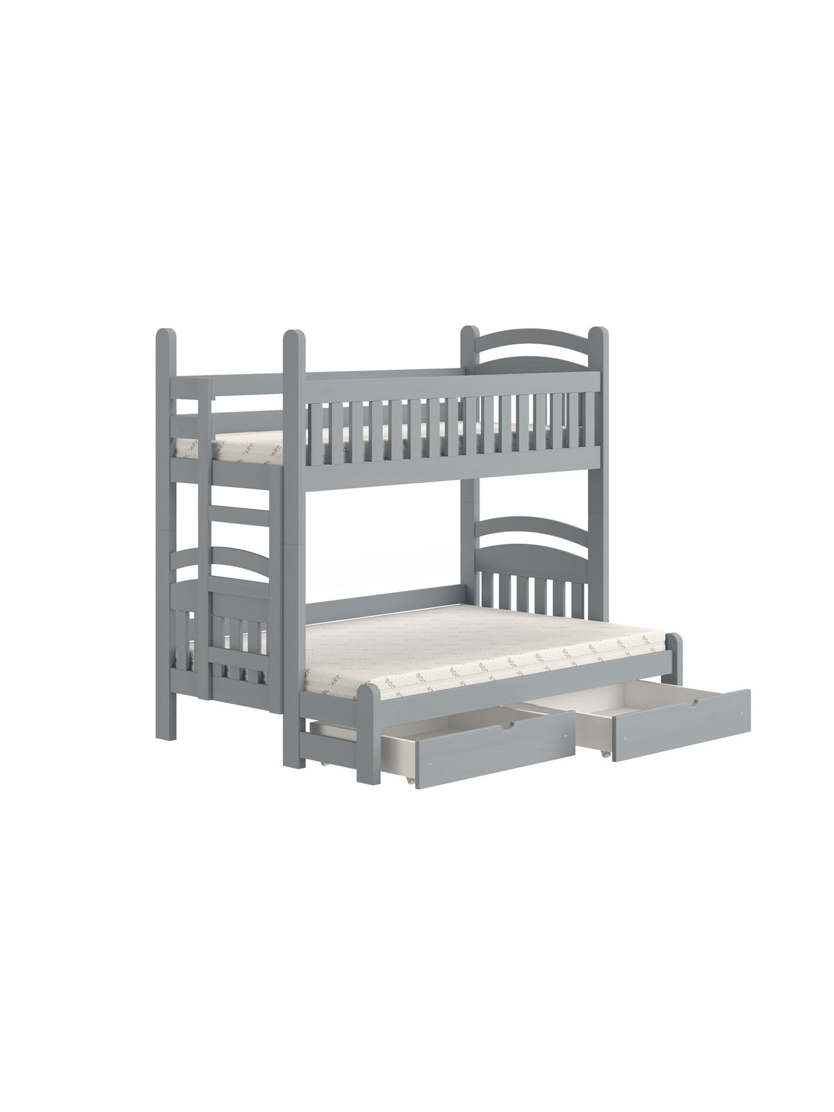 Pat dormitor Amely Maxi gri pe partea stângă 80x200/120x200 cu două sertare
