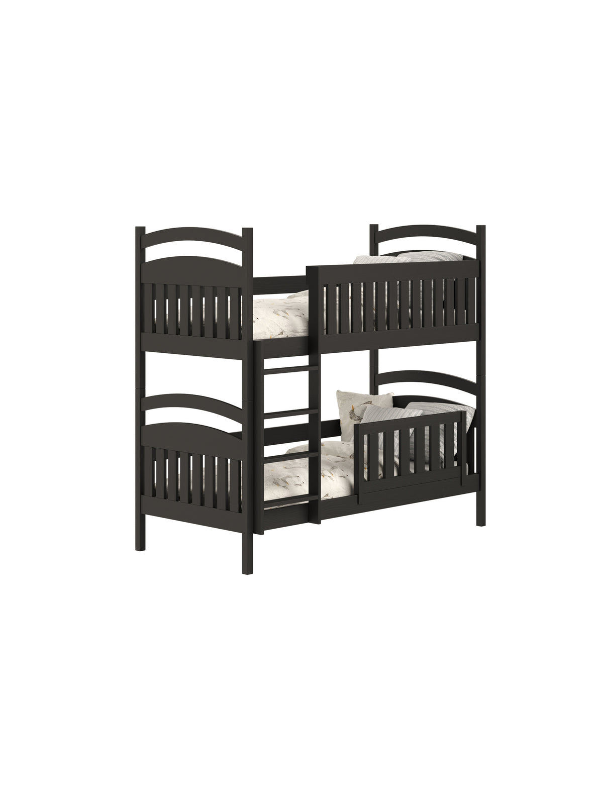 Pat dublu negru Amely 90x200 cu două sertare negre