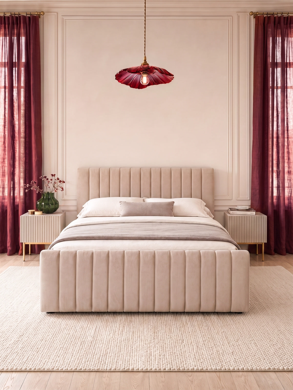 Pat tapițat Livani 180x200 cu spațiu de depozitare și picioare negre, stil modern