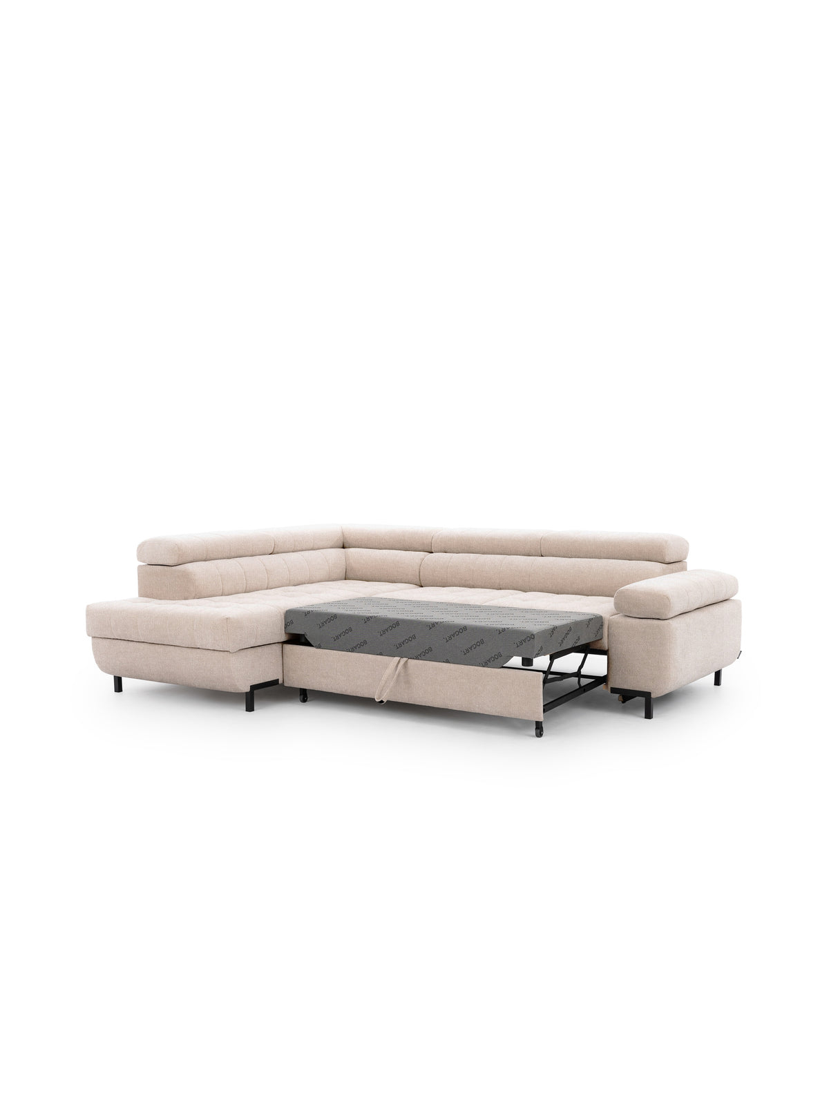 Colțar Tyrion L bej cu funcție de dormit, țesătură Perfect Harmony 07, extensibil