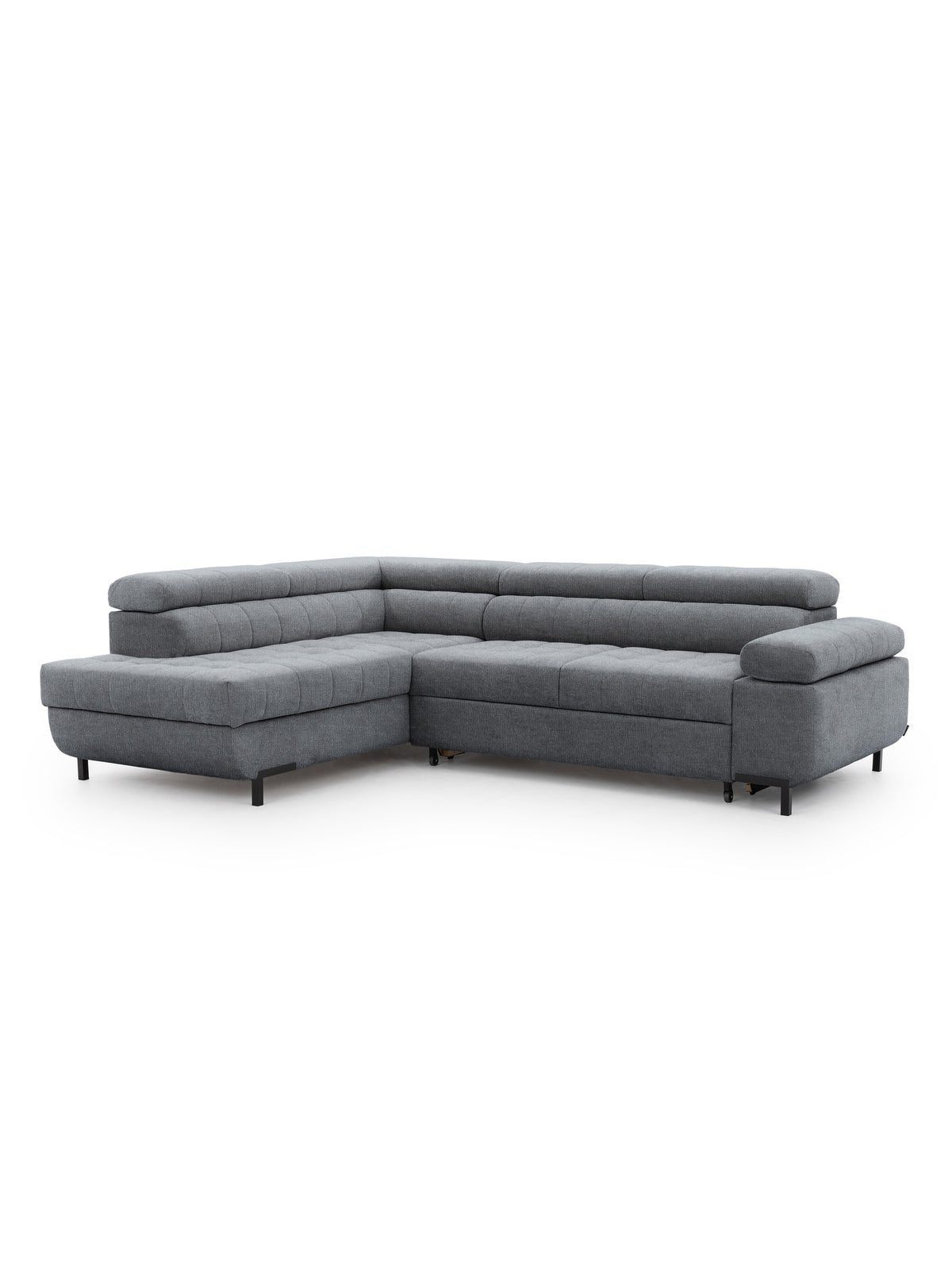 Colțar Tyrion L stânga, material Perfect harmony 85 gri, vedere frontală