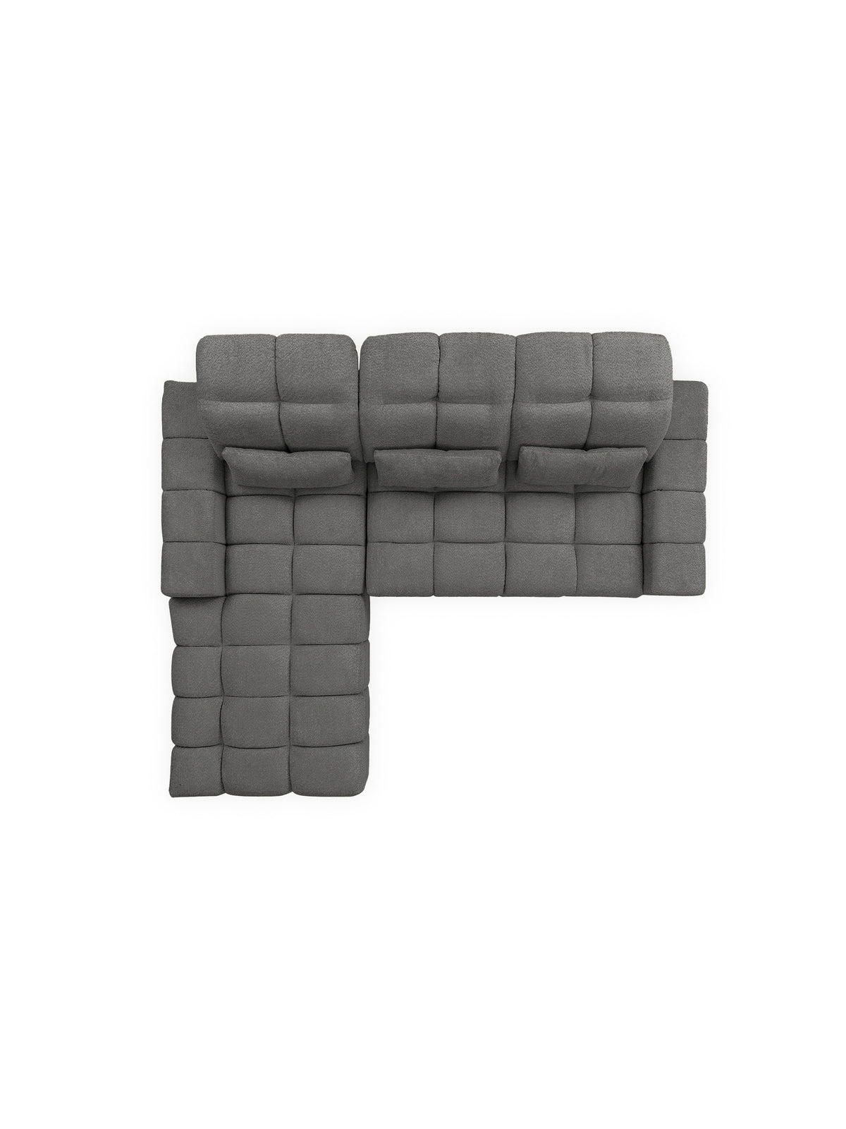 Colțar Magnelio Mini electric cu funcție de dormit, stânga, tapițerie bouclé gri