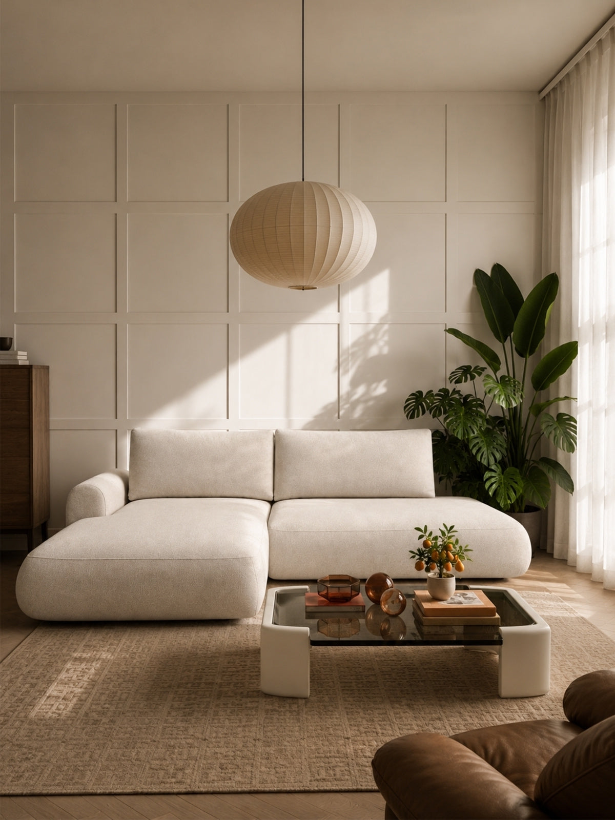 Colțar Lotulis L II stânga bej deschis material Vibe 06 modern colțar extensibil