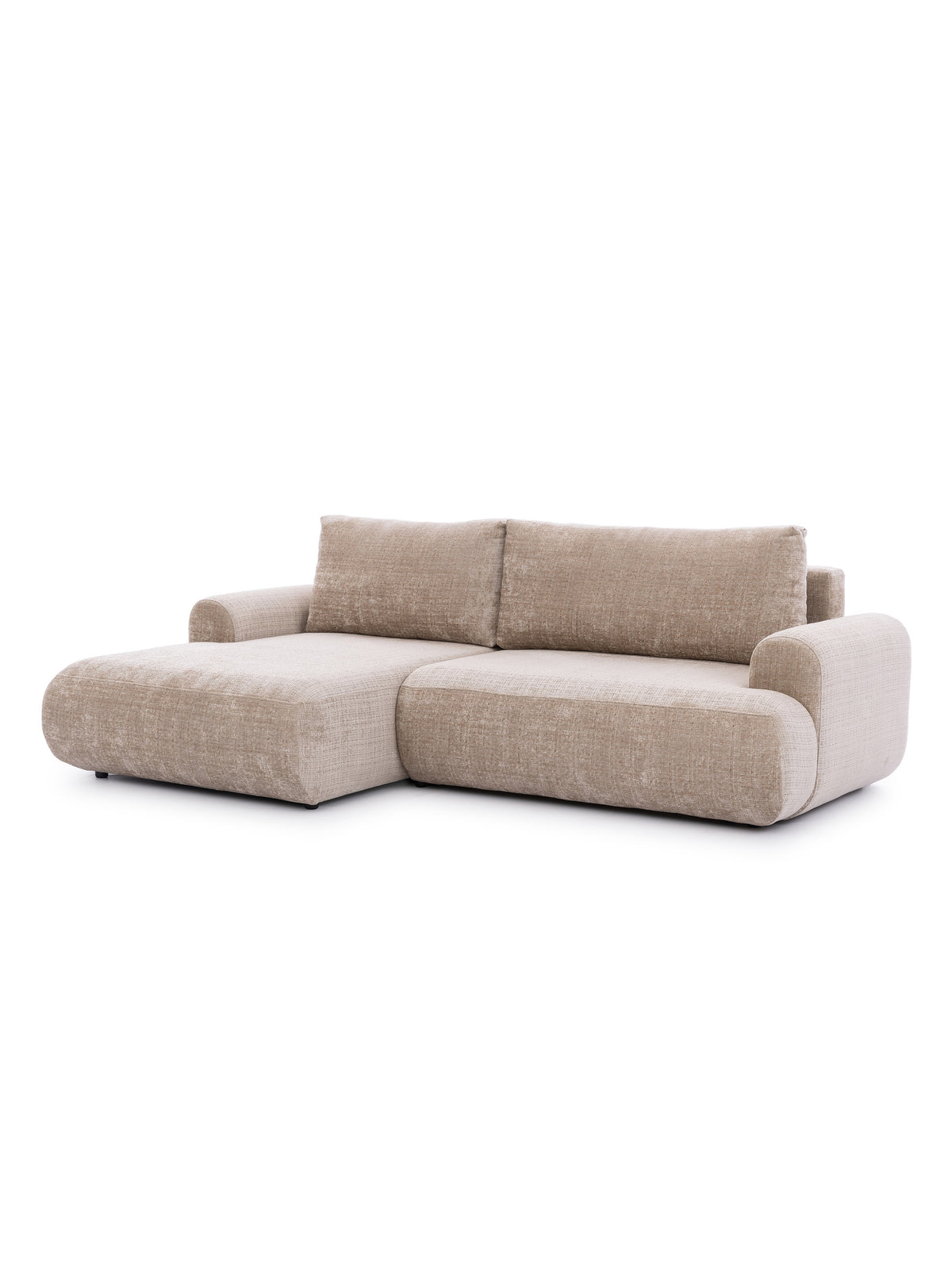Colțar Lotulis Mini stânga bej cu material szenil Cremona 14 și funcție de dormit