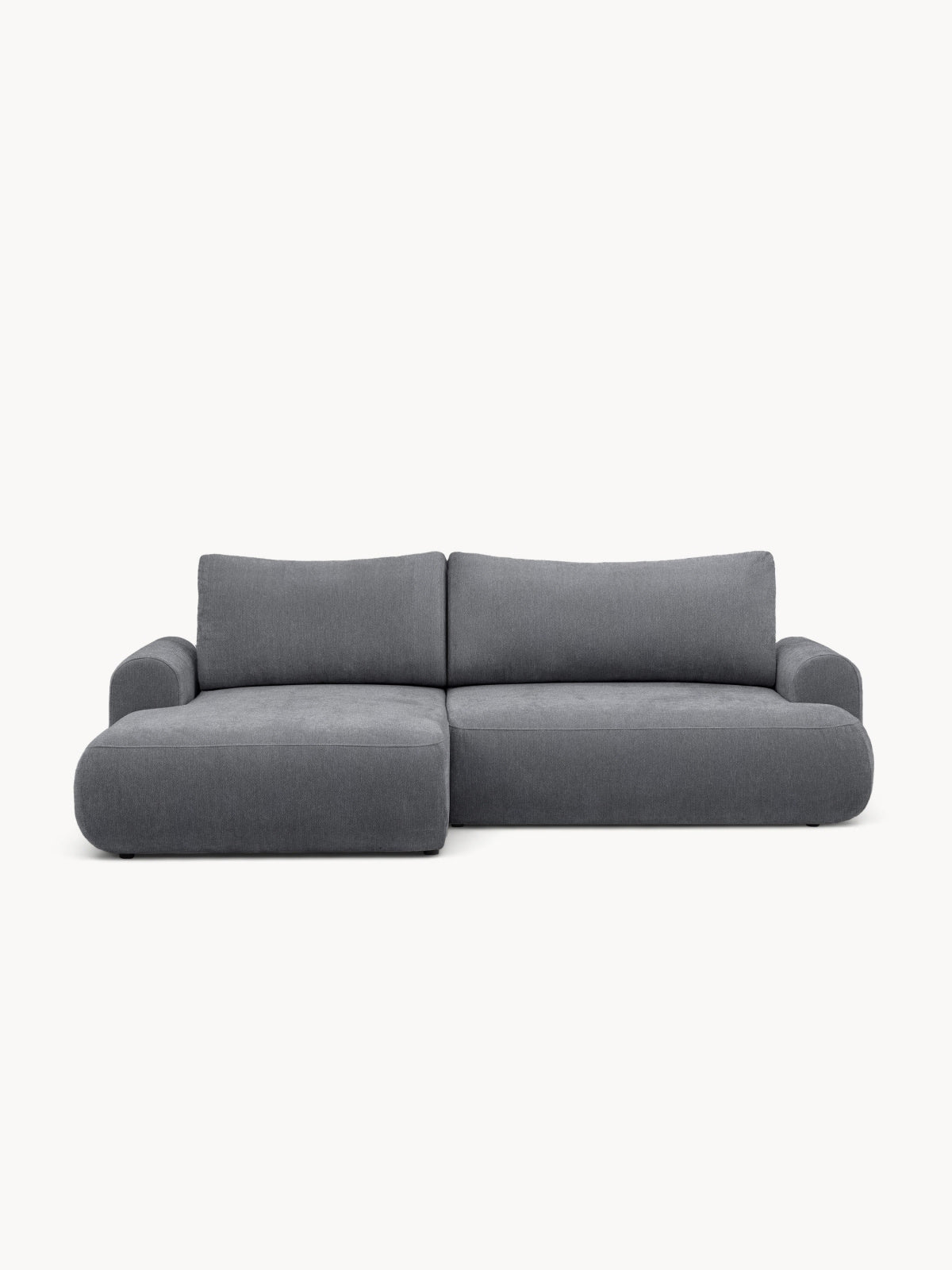 Colțar stânga Lotulis Mini gri cu funcție de dormit și material textil Vibe 95