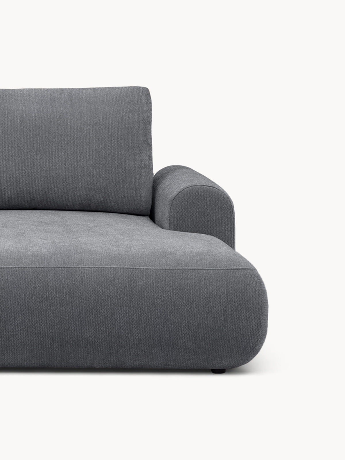 Colțar Lotulis Mini cu funcție somn dreapta, material szenil gri Vibe 95, detaliu lateral