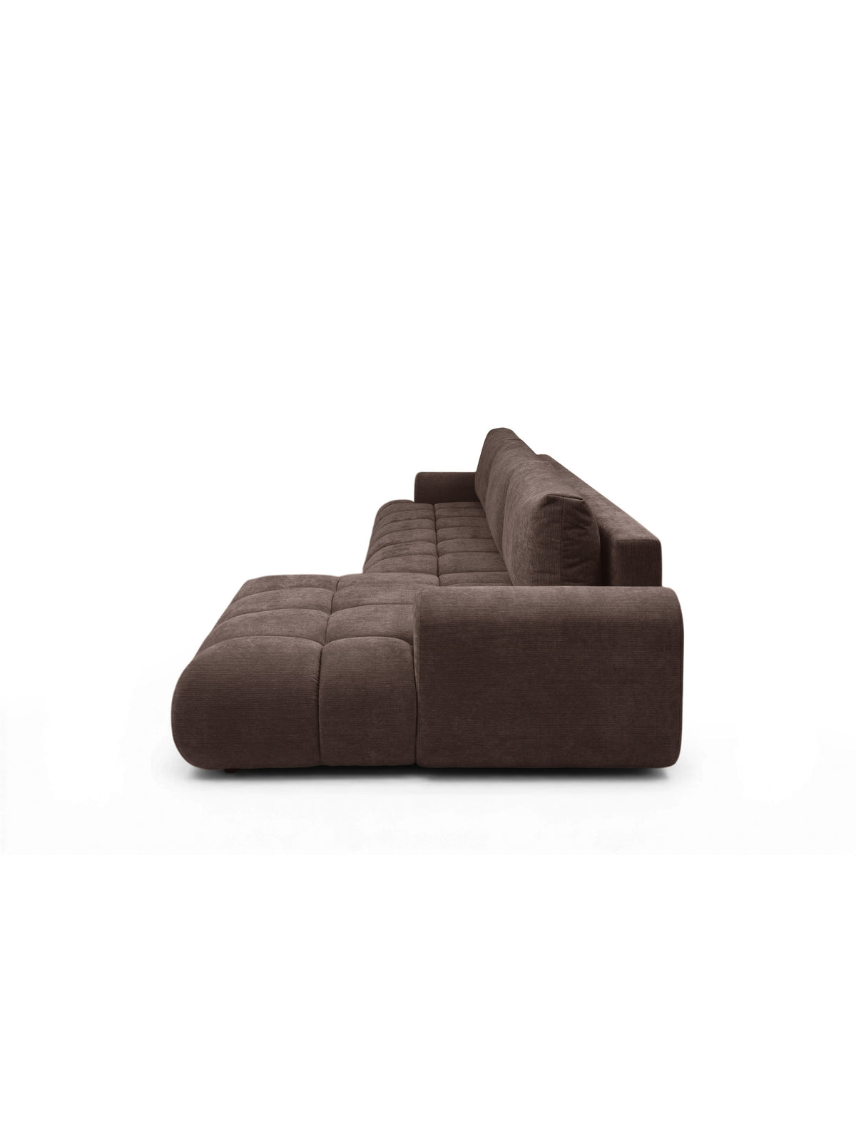 Colțar Lutario Maxi cu funcție dormit dreapta maro szenil Vibe 26 vedere laterală