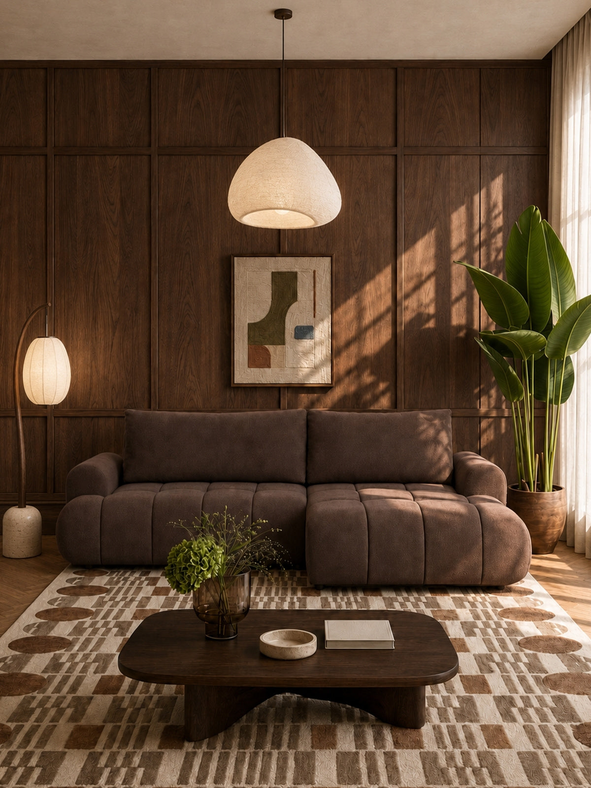 Colțar Lutario Mini dreapta, maro szenil Vibe 26, stil modern