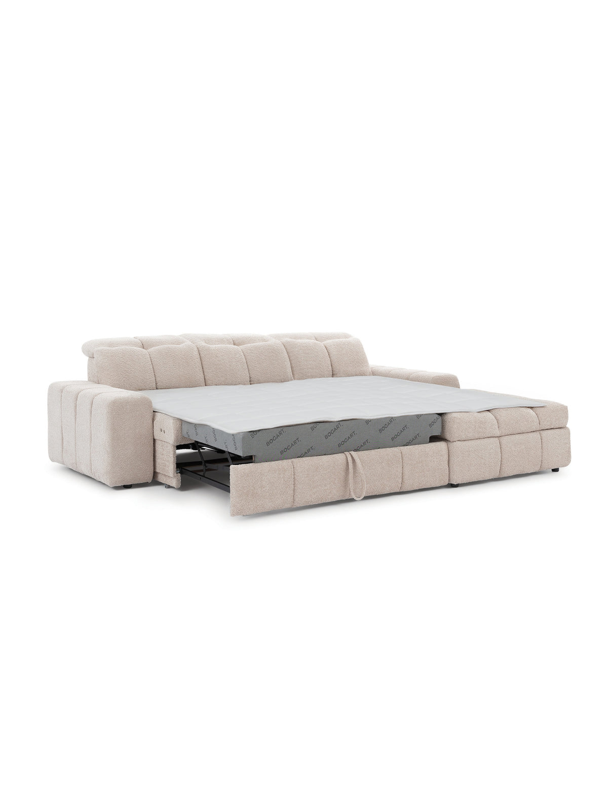 Colțar electric Magnelio Mini cu funcție de dormit, extensibil la 160x211 cm, culoare deschisă