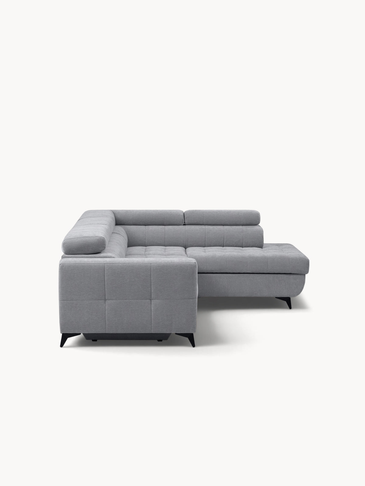 Colțar Nardo L cu funcție de dormit, extensibil, gri deschis Vibe 85