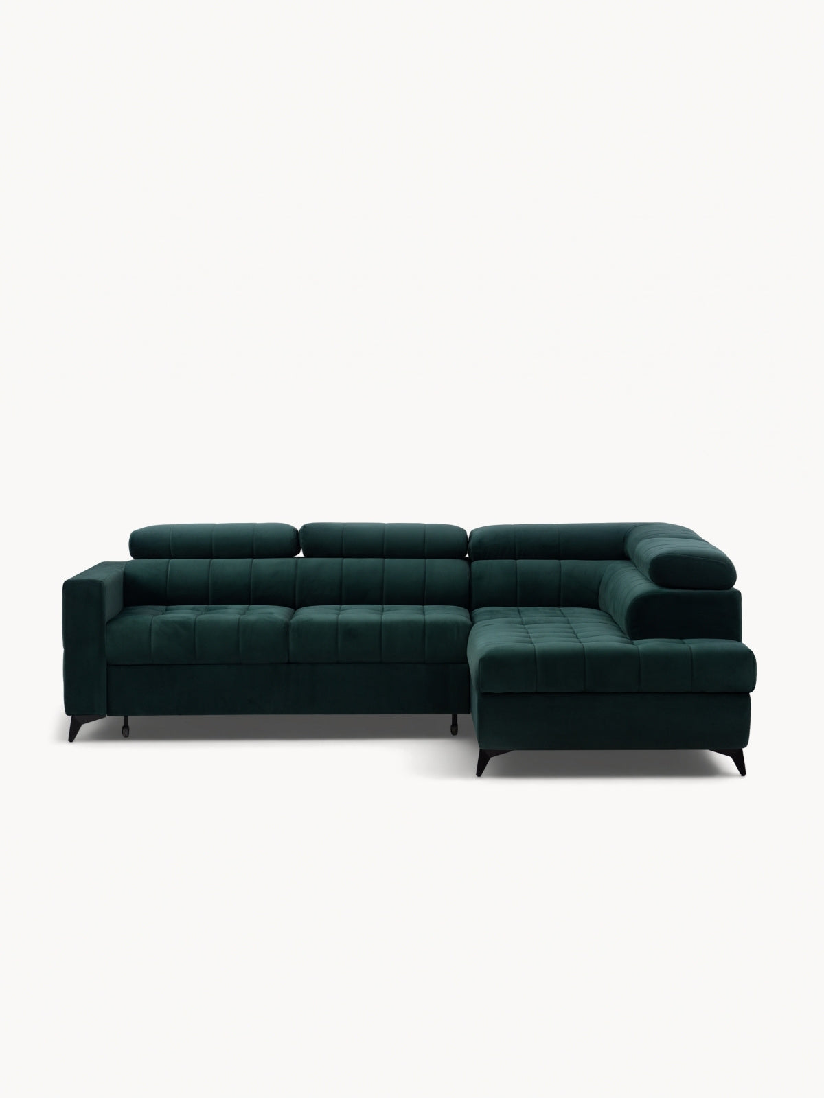 Colțar Nardo L dreapta verde catifea Bluvel 78 design modern