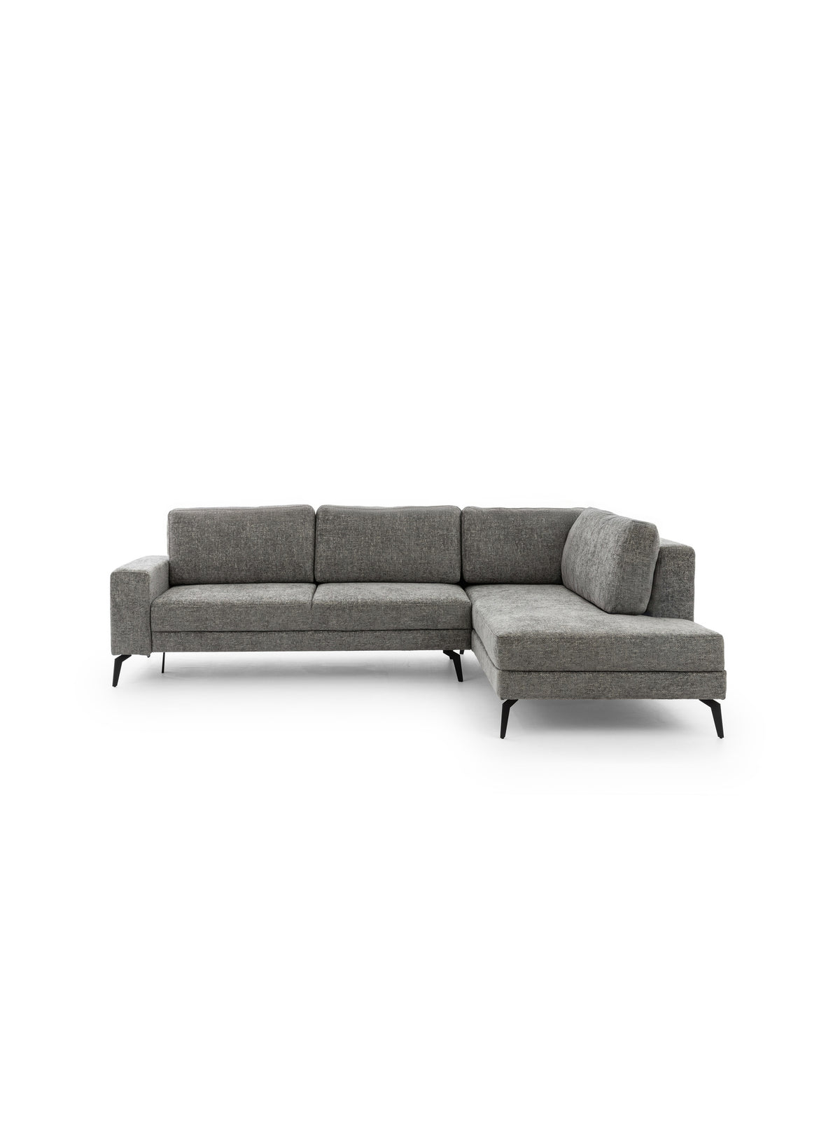 Colțar extensibil Elentio L gri cu picioare metalice negre pentru living