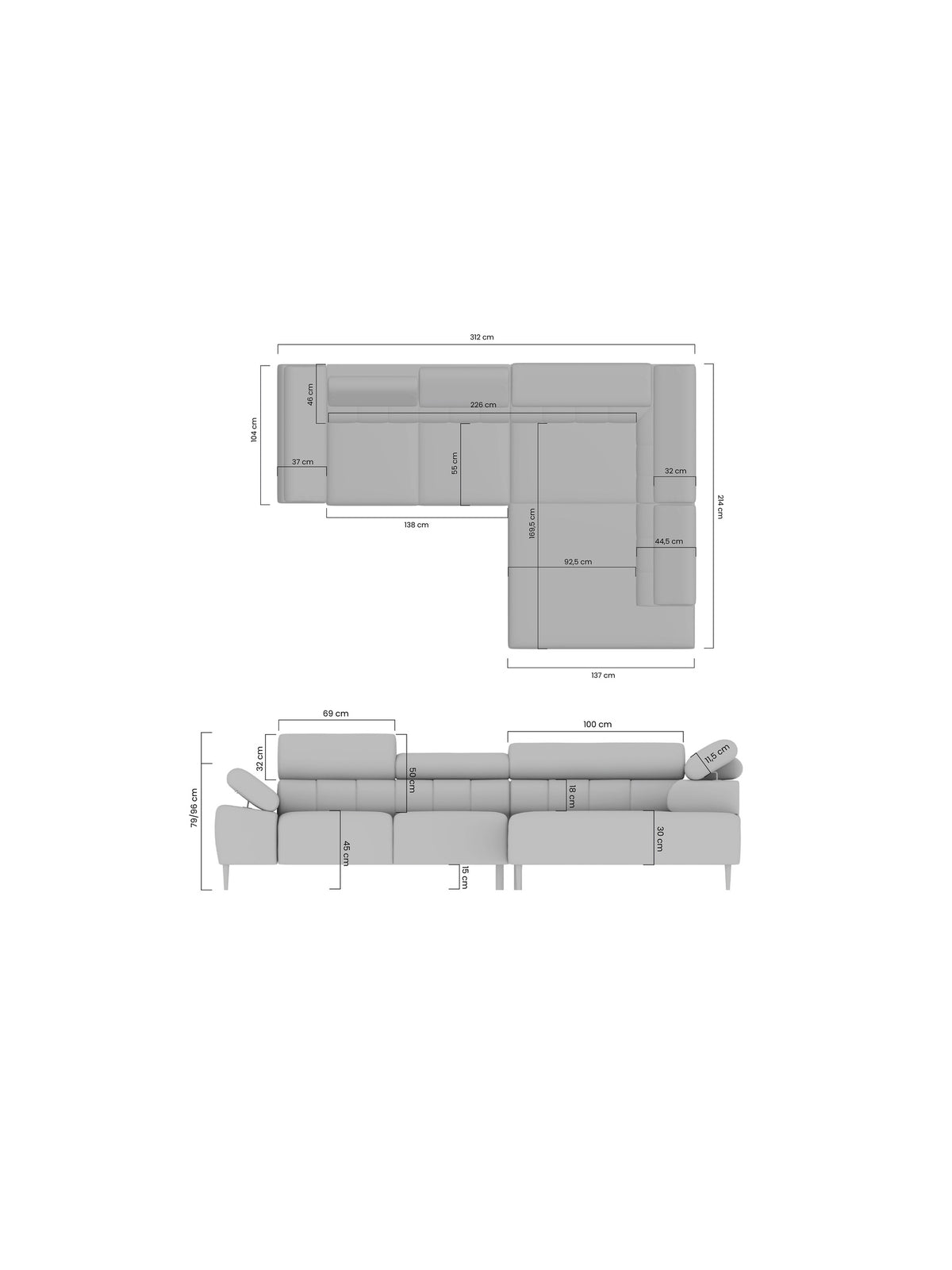 Naroznik Taloria L z electric retractabil scaun