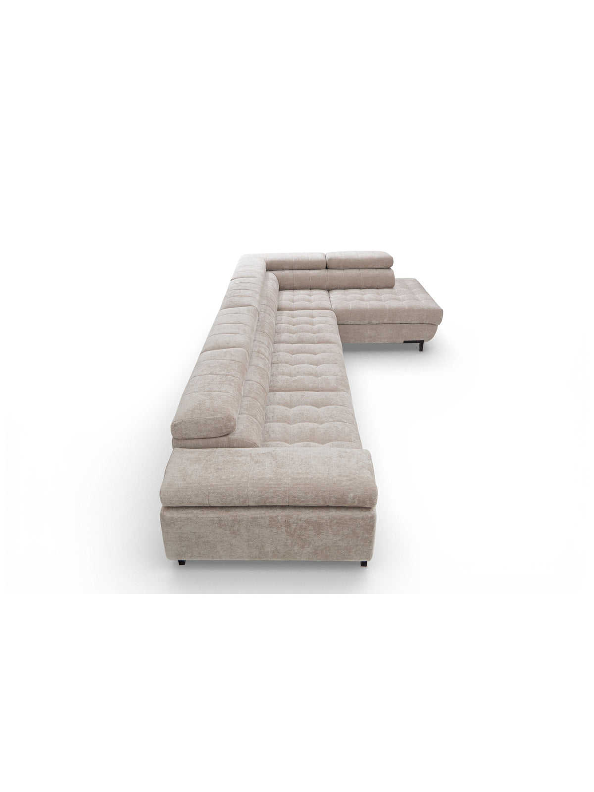 Colțar Tyrion Maxi dreapta bej material textil Vibe 08 vedere de sus la întreg mobilierul