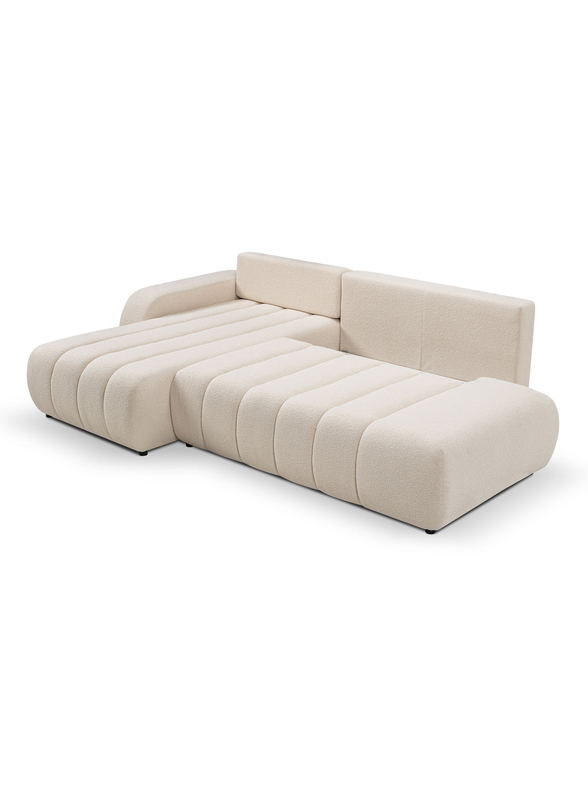 Narożnik Zelio lewostronny beż boucle Lambi 8 nowoczesny design