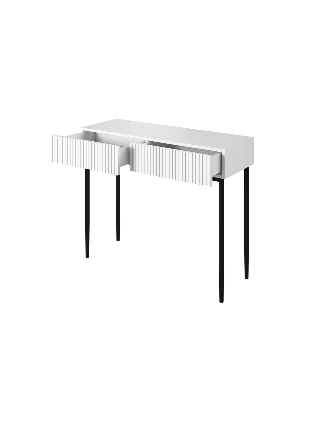 modern birou de scris Nicole cu sertare 100 cm - alb mat / picioare negru