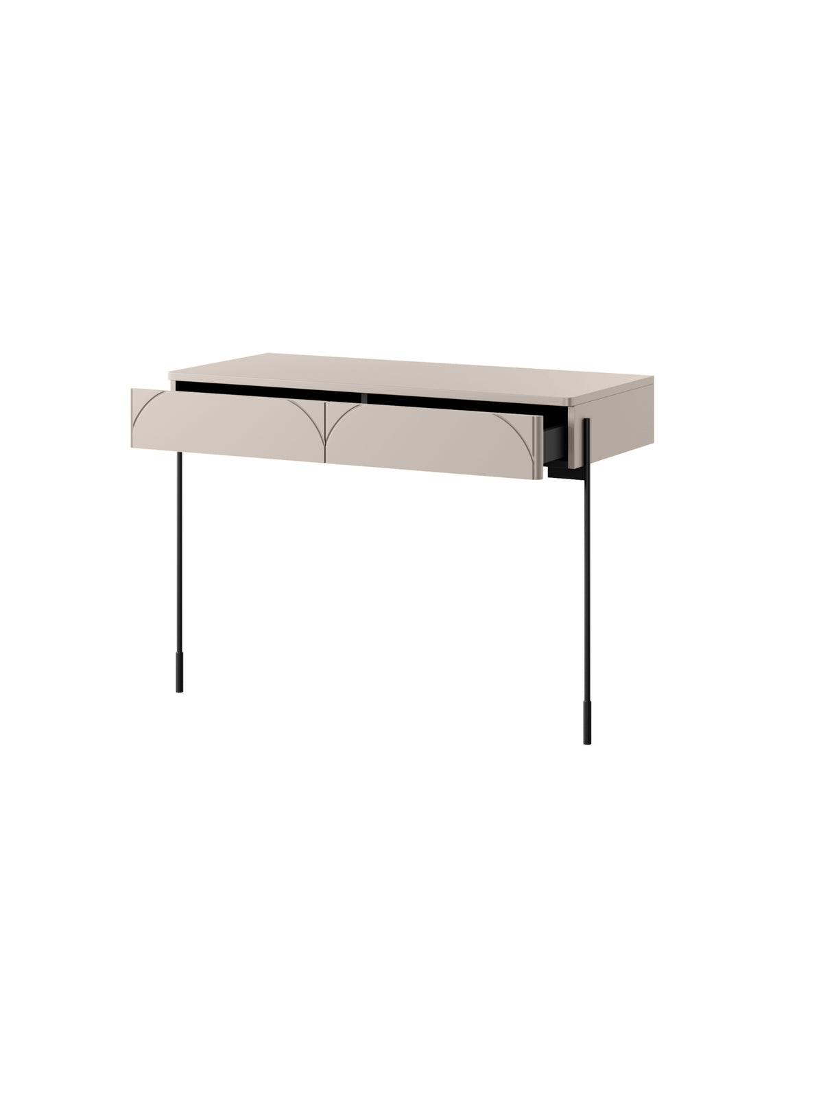 Toaleta modernă Sonatia 100 cm casmir cu două sertare și picioare negre
