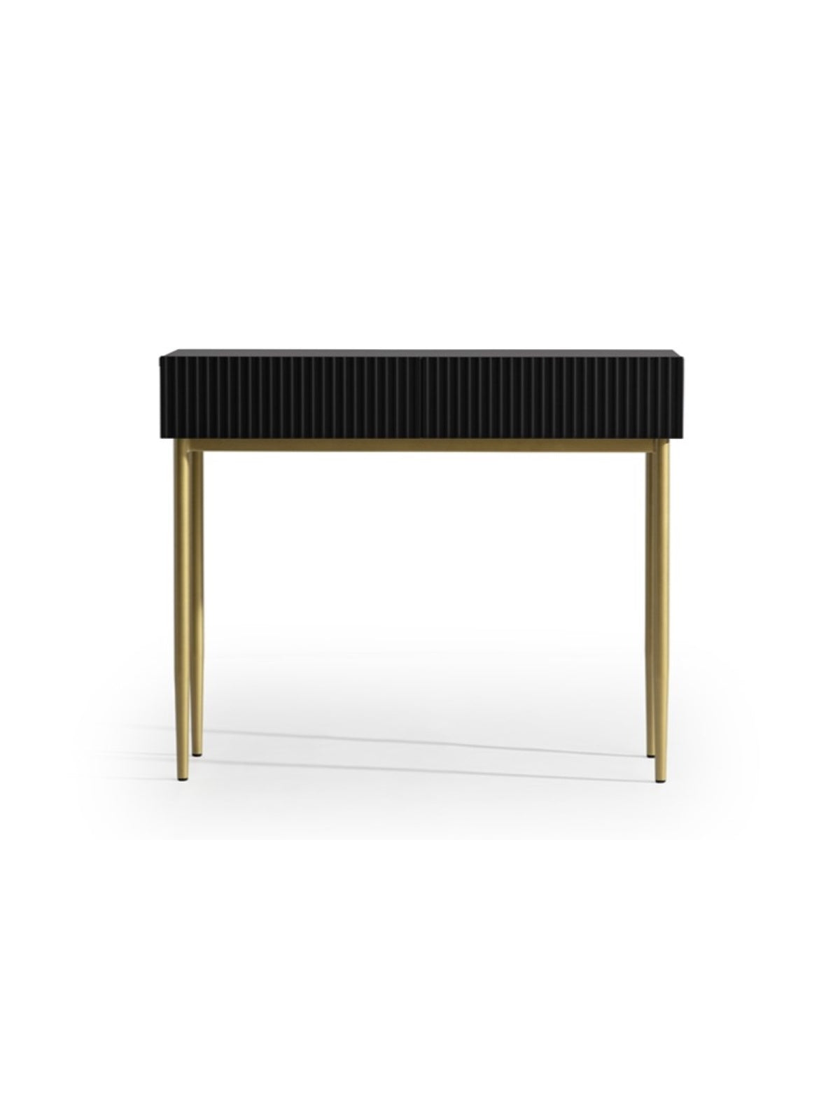 modern burko Nicole cu sertare 100 cm - negru mat / picioare aurii