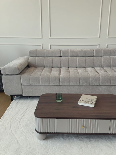 Sofa trzyosobowa Tyrion z funkcją spania - beżowy szenil Vibe 08
