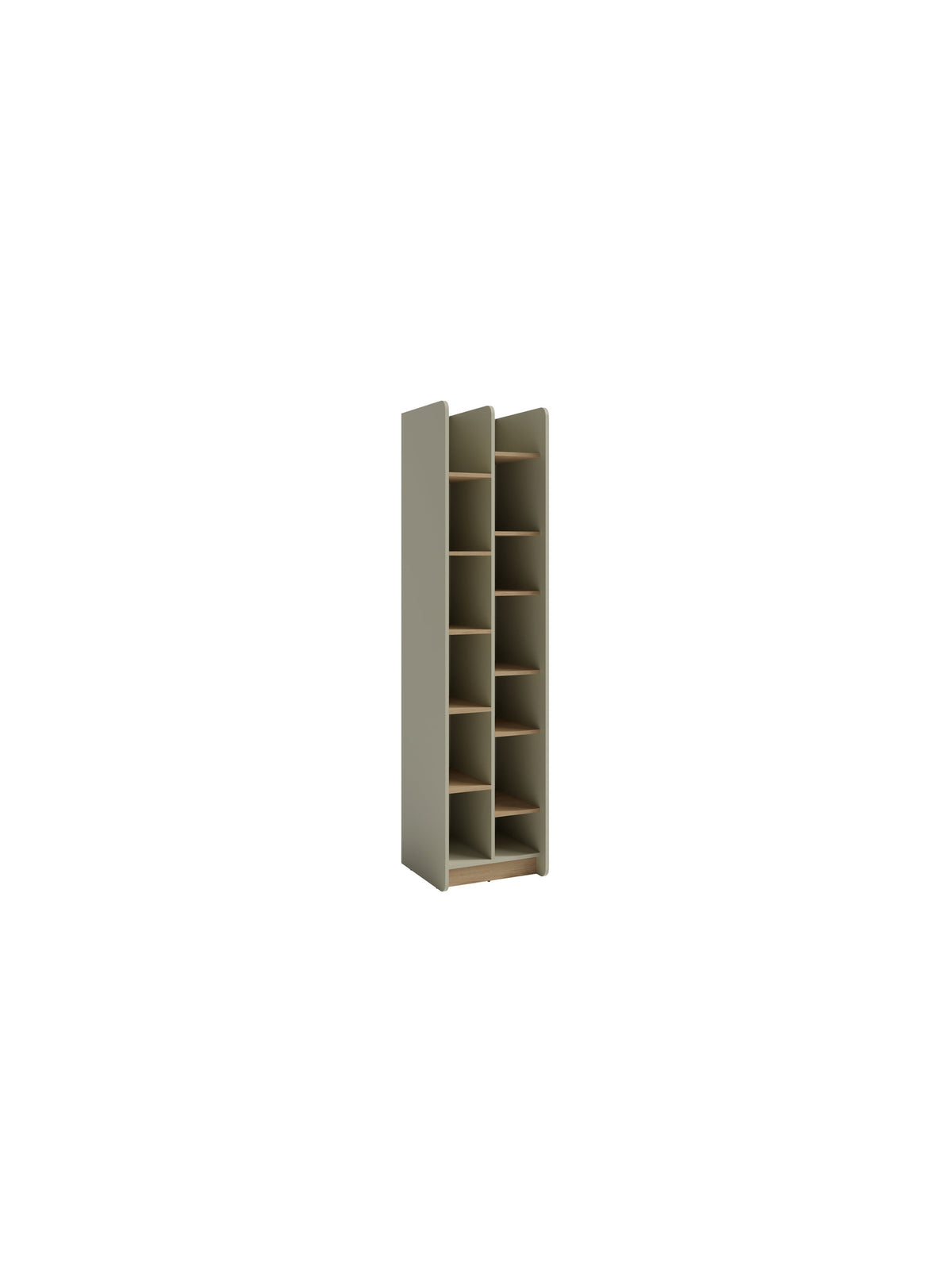 Raft Fiorenza 55 cm în culoare eucalipt, cu 13 rafturi, vedere frontală