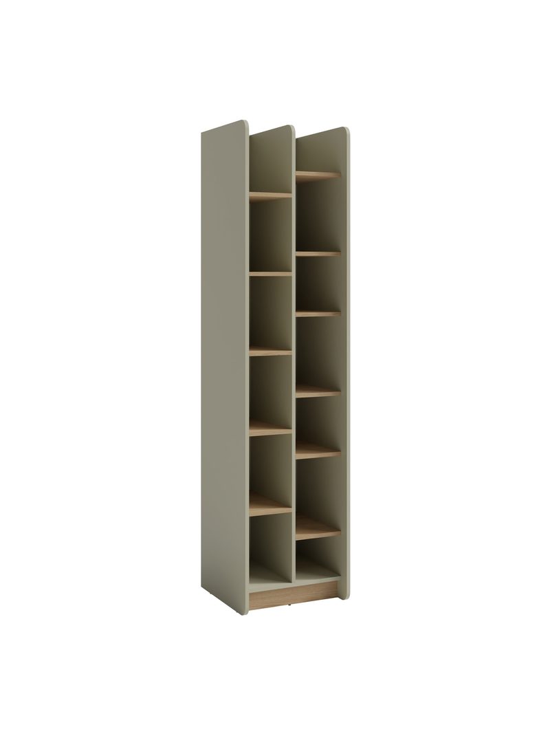 Raft Fiorenza 55 cm în culoare eucalipt, cu 13 rafturi, vedere frontală