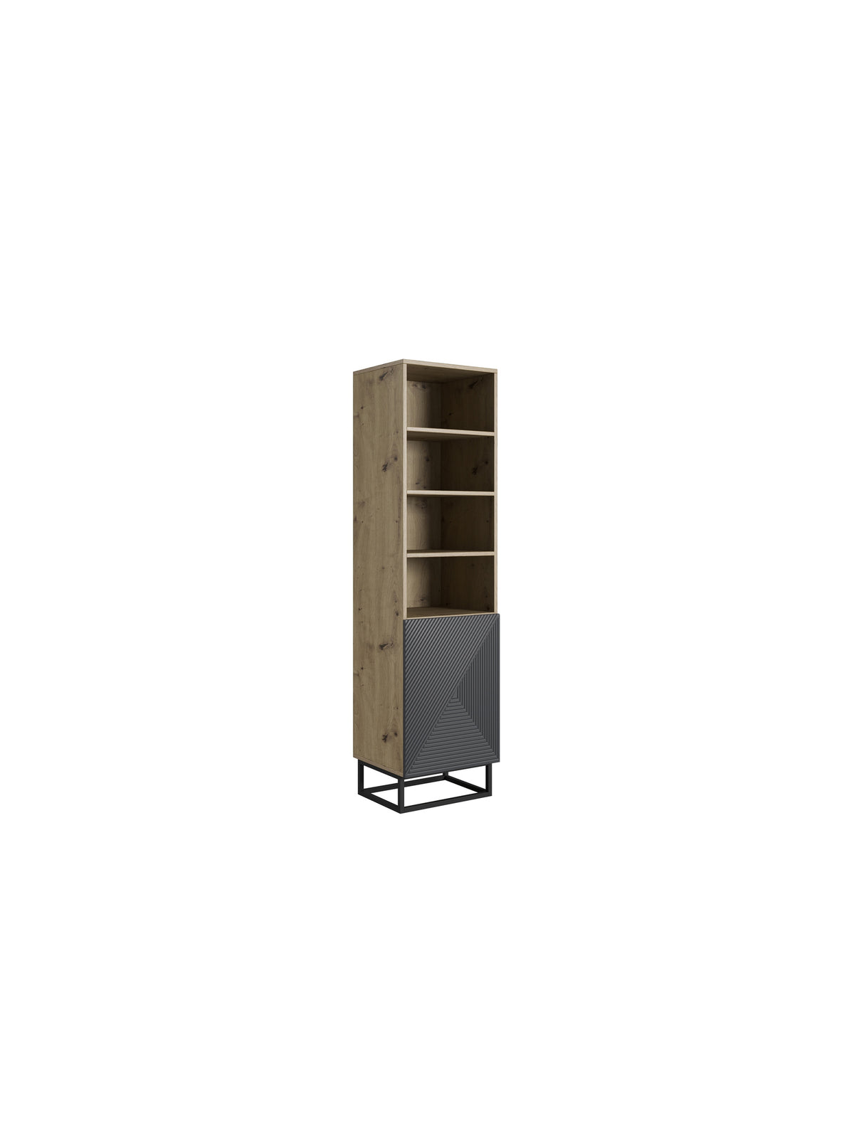 Regal Asha 50 cm pe soclu de metal - artisan / rivier stone mat
