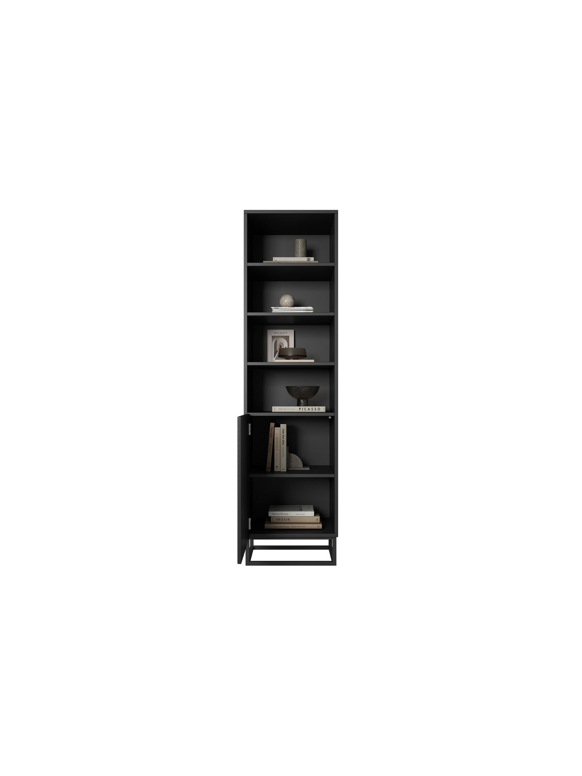 Regal Asha 50 cm pe soclu de metal - negru mat