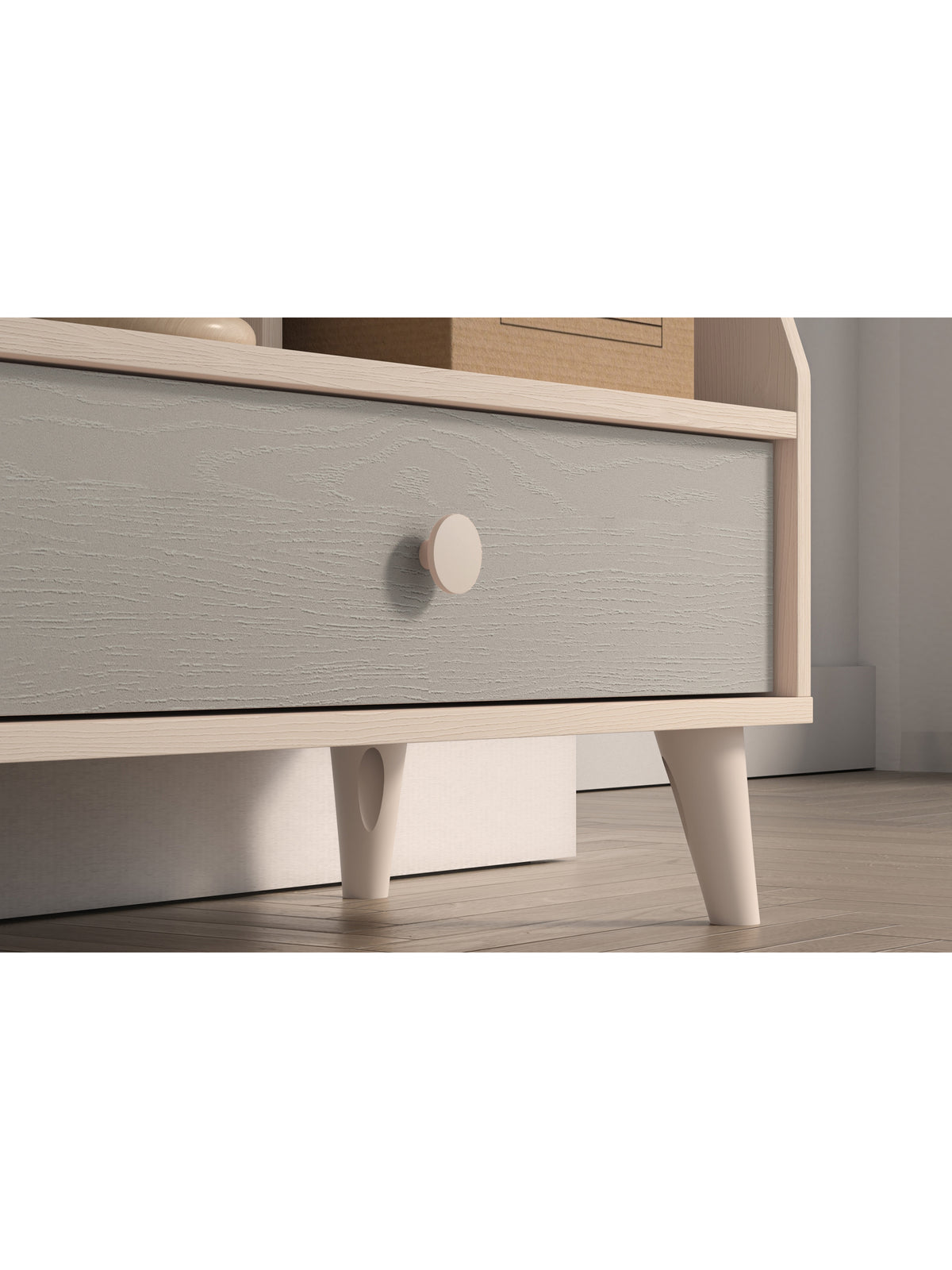 Raft pentru copii Marla 72 cm gri pallad detaliu picior și mâner