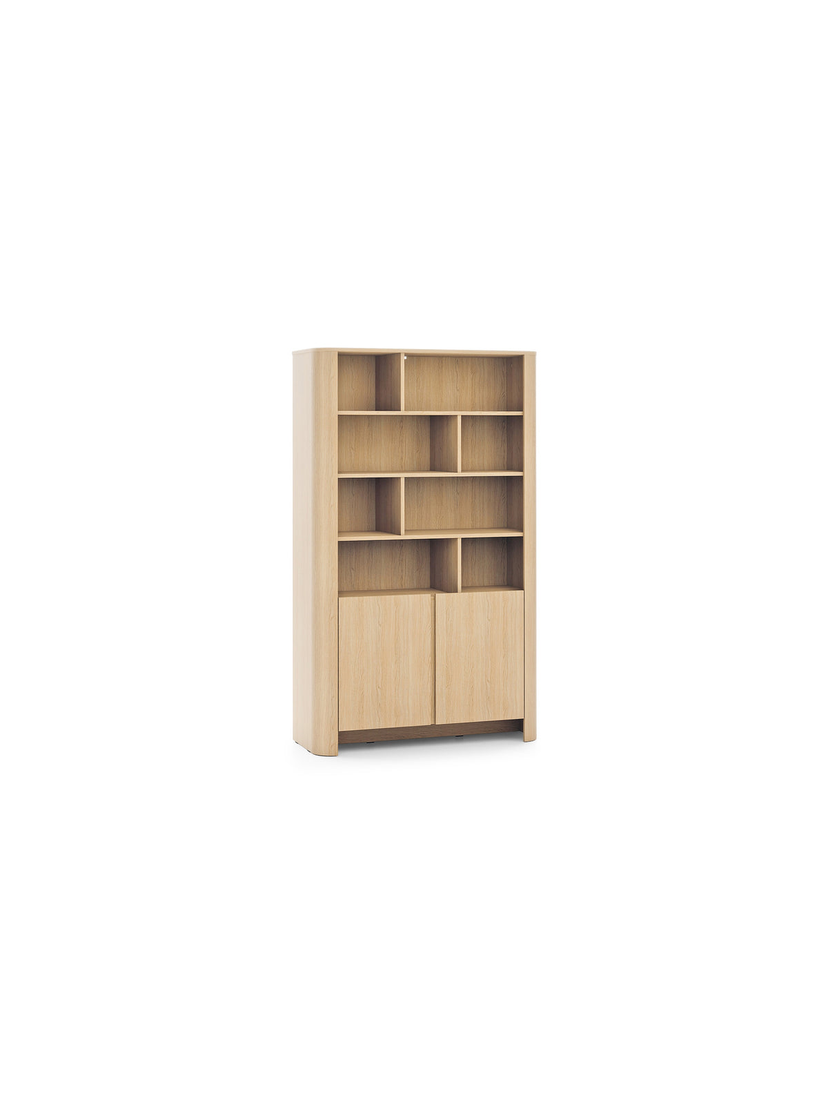 Raft Sorrenti 103 cm cu două uși, culoare stejar vicenza, cu 5 rafturi