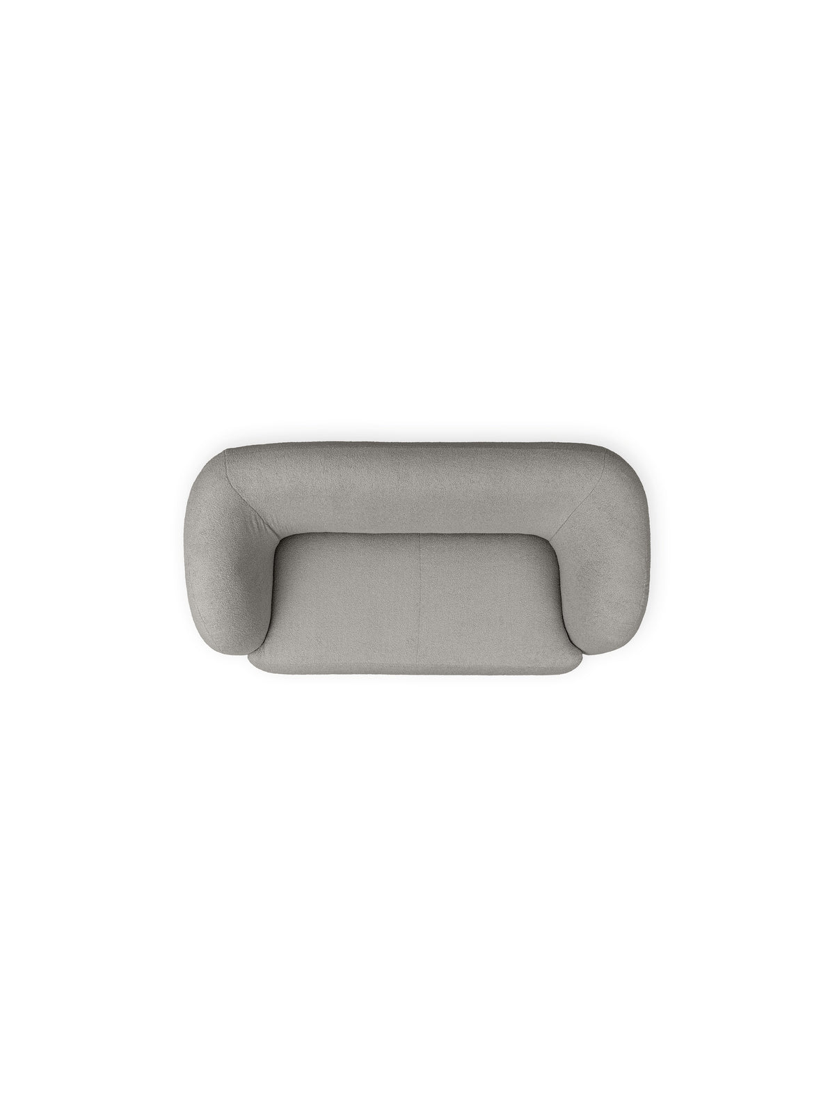 Sofa do salonu Dalin II w popielatej tkaninie bouclé Lambi 11 widok z góry