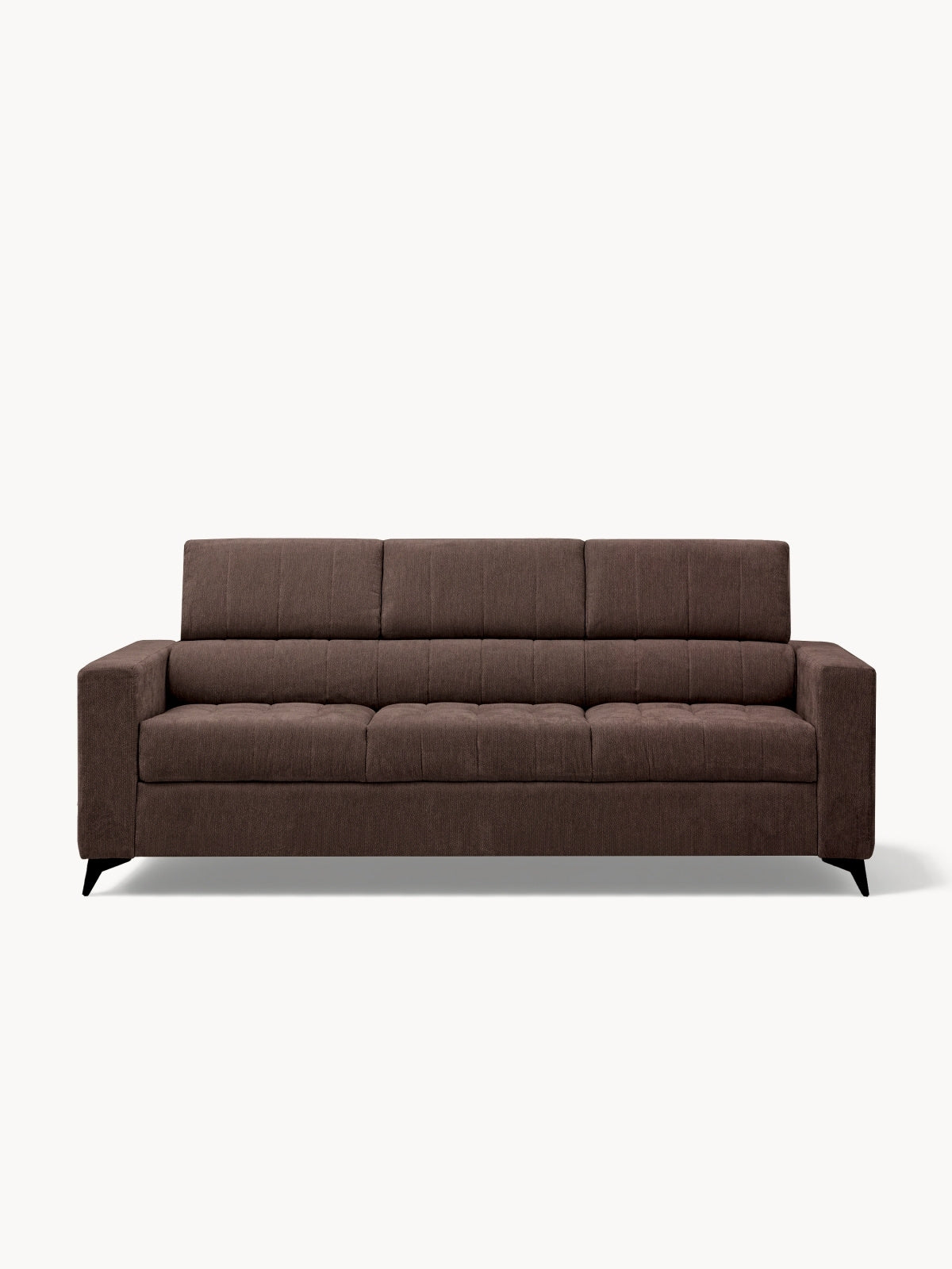 Canapea extensibilă Nardo trei locuri, material șenil maro Vibe 26, cu tetieră reglabilă