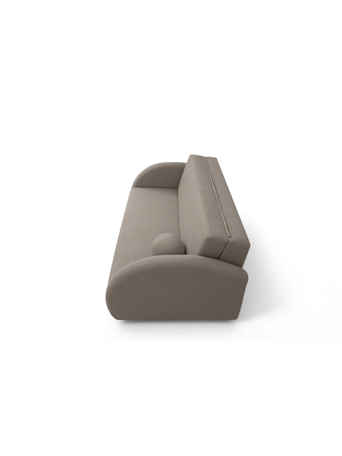 Canapea extensibilă Nubi 120 cm bej boucle vedere laterală a mecanismului de pliere