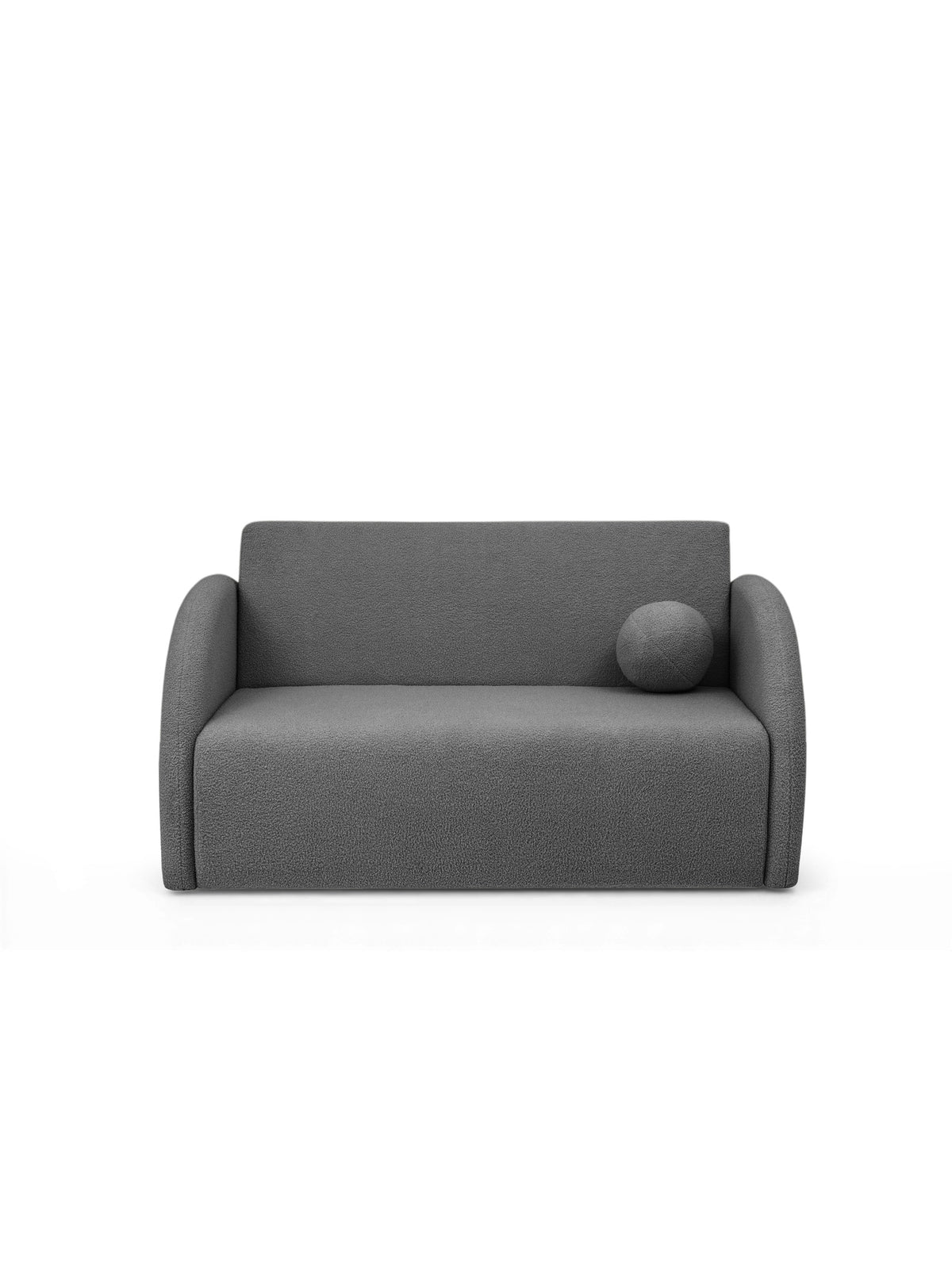 Canapea extensibilă Nubi două locuri 120 cm gri boucle cu pernă