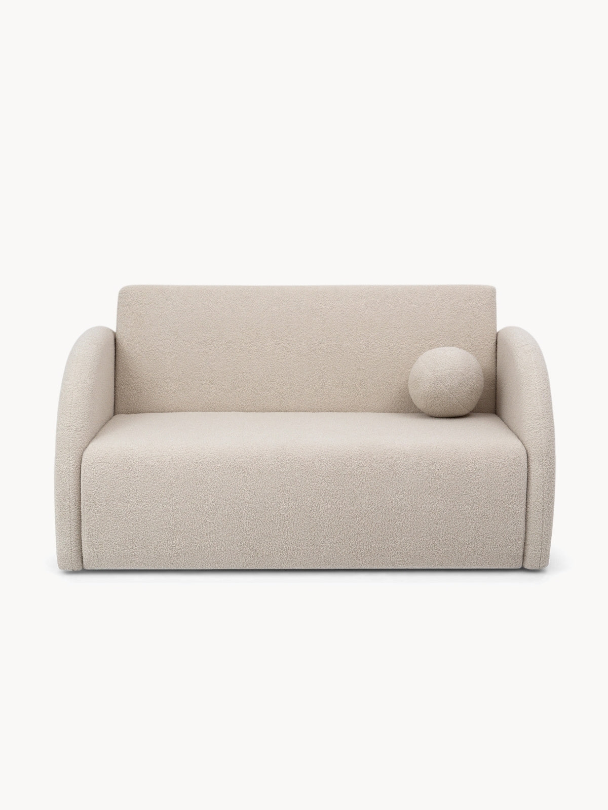Canapea rozkladana Nubi trei cifre 140 cm cu spațiu de depozitare - clar bej boucle Quelle 03